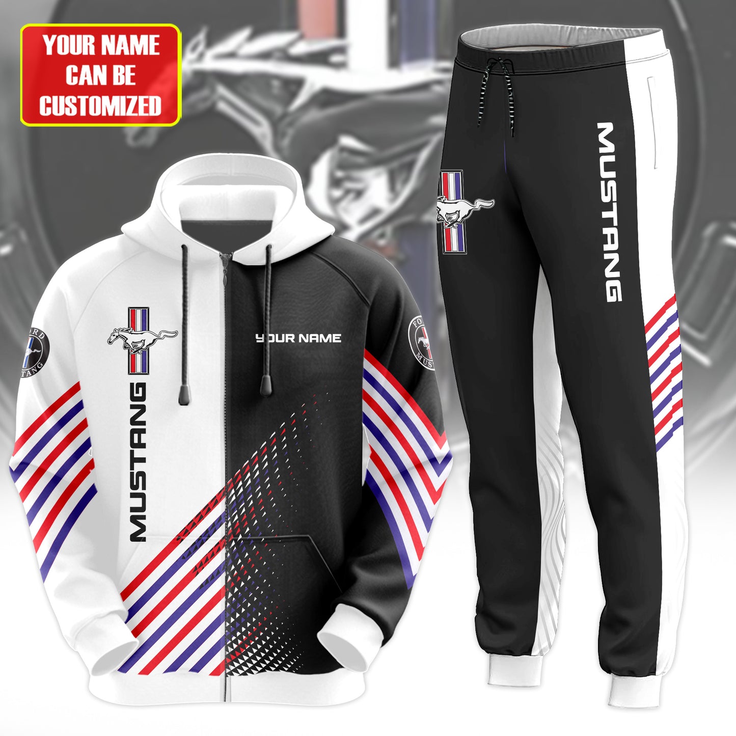 Personalized F Mustang Q2 3D All over Printed Hoodie and Sweatpants set