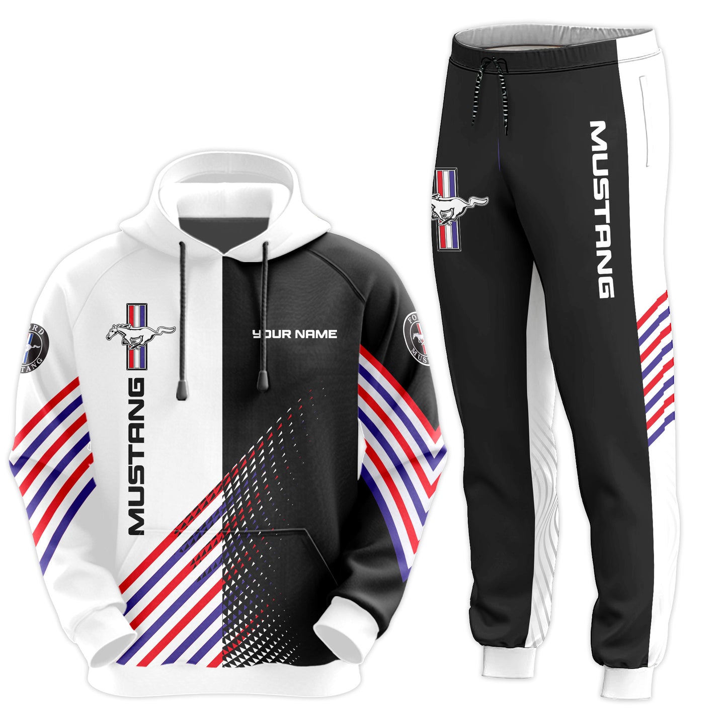 Personalized F Mustang Q2 3D All over Printed Hoodie and Sweatpants set