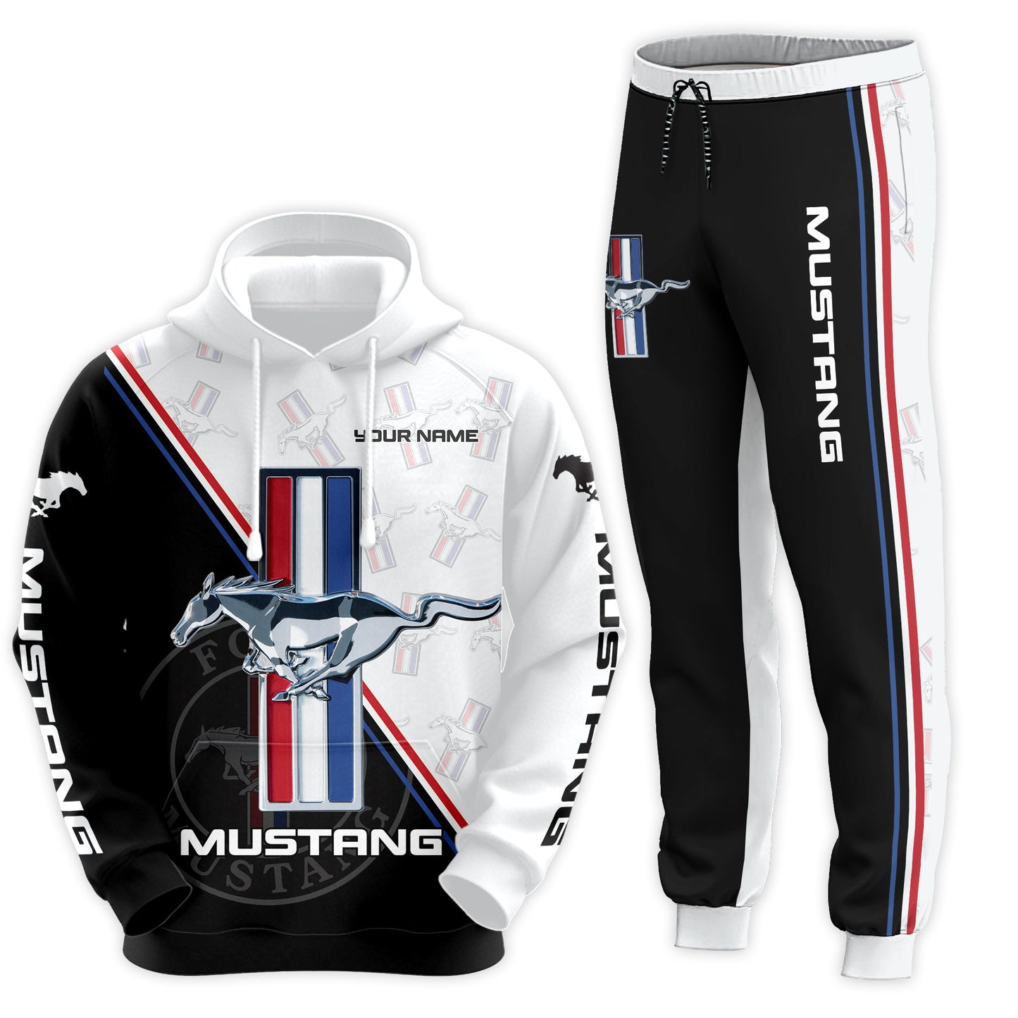 Personalized F Mustang Q3 3D All over Printed Hoodie and Sweatpants set