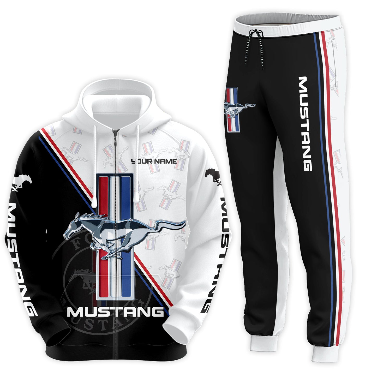 Personalized F Mustang Q3 3D All over Printed Hoodie and Sweatpants set