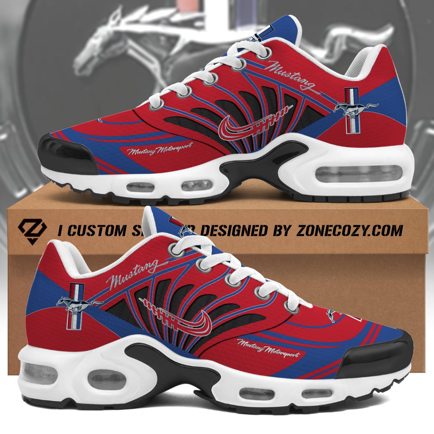 Personalized F Mustang Air Cushion Sneaker V6 S040408