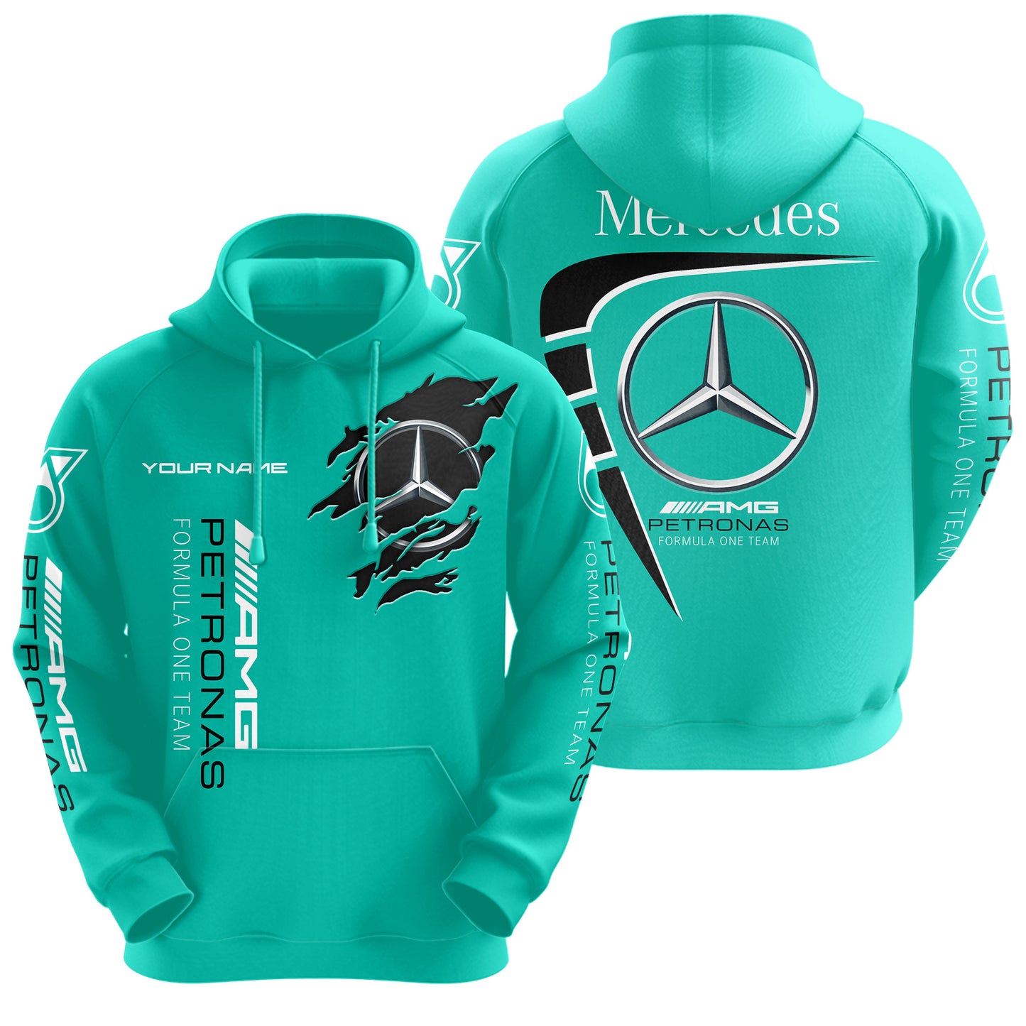 Personalized Merc AMG Petronas Classic 3D All over Printed Hoodie and Sweatpants set