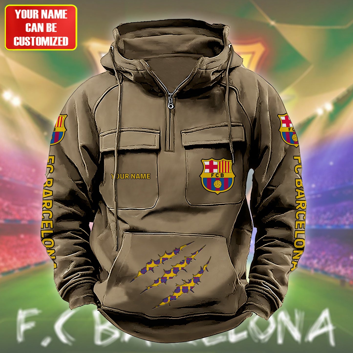 Personalized Barcelona Tear Retro Cotton Hoodie V2