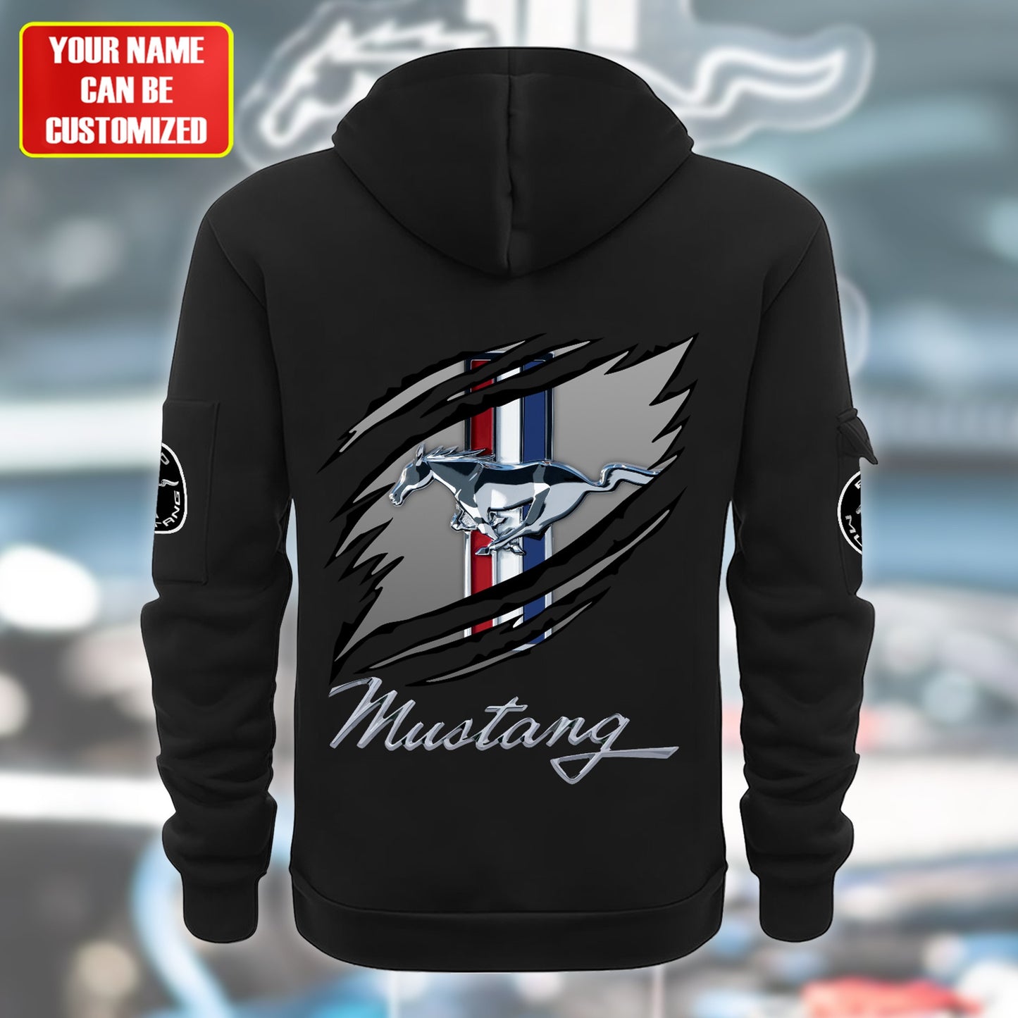 Personalized F Mustang Tear Zip-Hoodie Cotton Jacket