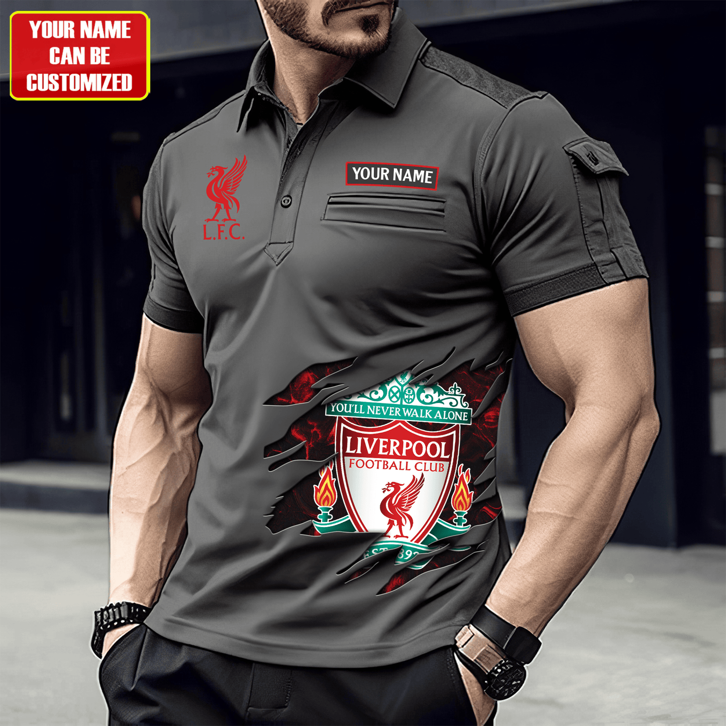 Personalized Liverpool Sport Men Polo Short Sleeve Shirt