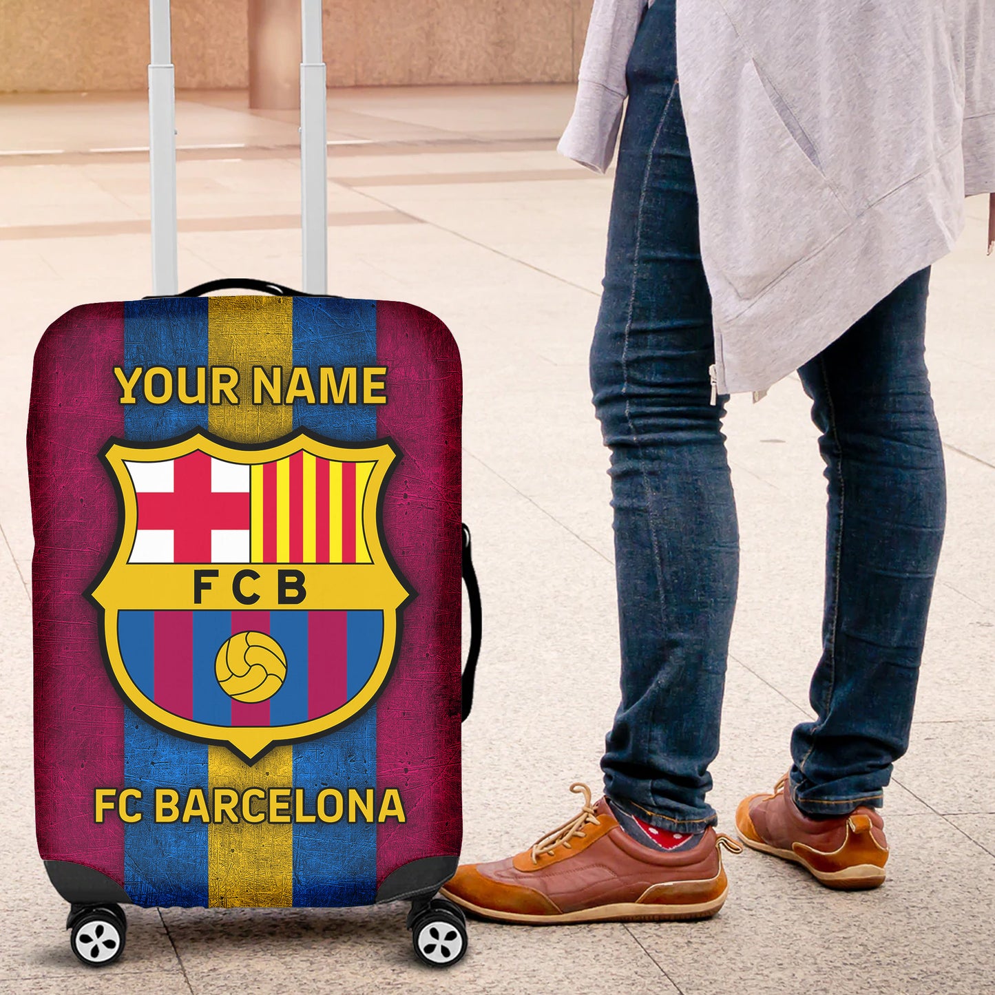 Personalized Barcelona Luggage Cover