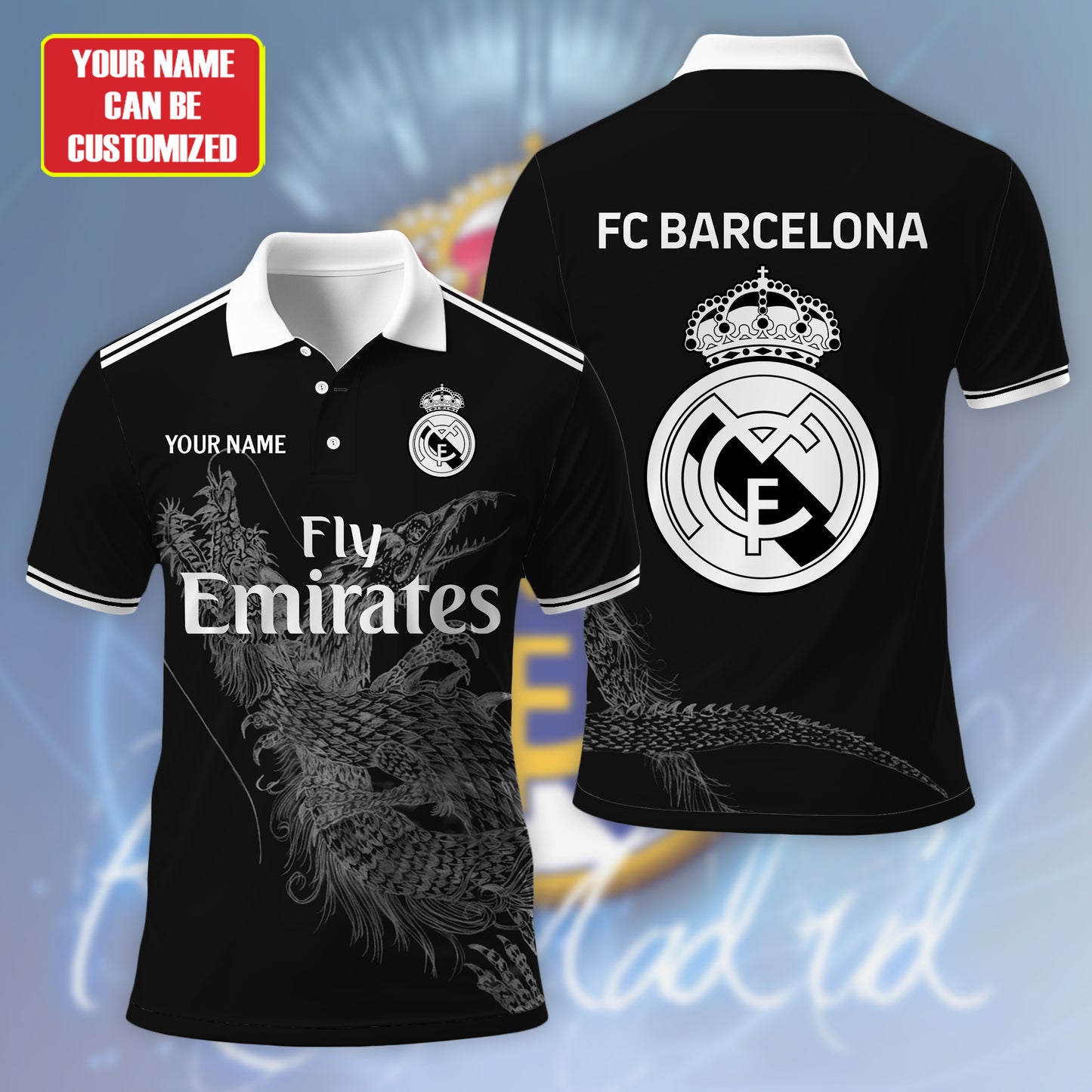 Personalized Real Madrid Dragon 3D Full Printing Set , Real Madrid Shirt , Hoodie , Short , Polo ,hawaii V2