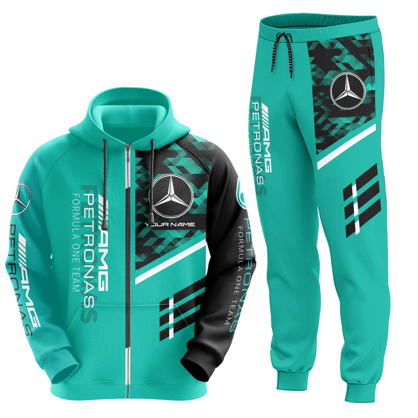 Personalized Merc AMG Petronas Q6 3D All over Printed Hoodie and Sweatpants set