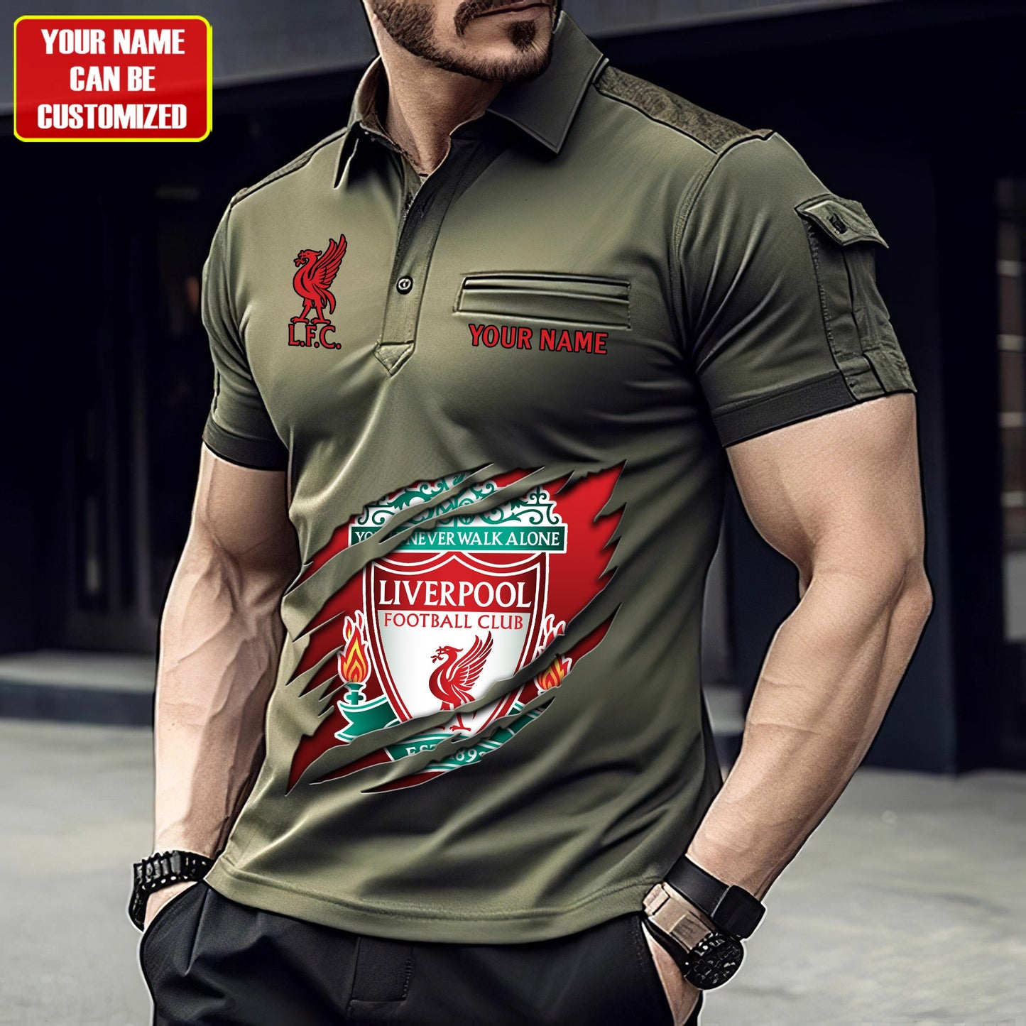 Personalized Liverpool Tear Sport Men Polo Short Sleeve Shirt