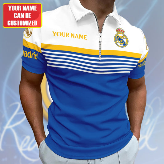Personalized Real Madrid 3D Full Printing Set , Real Madrid Shirt , Real Madrid Set , Zipper Polo, Hoodie , Short , Polo , hawaii