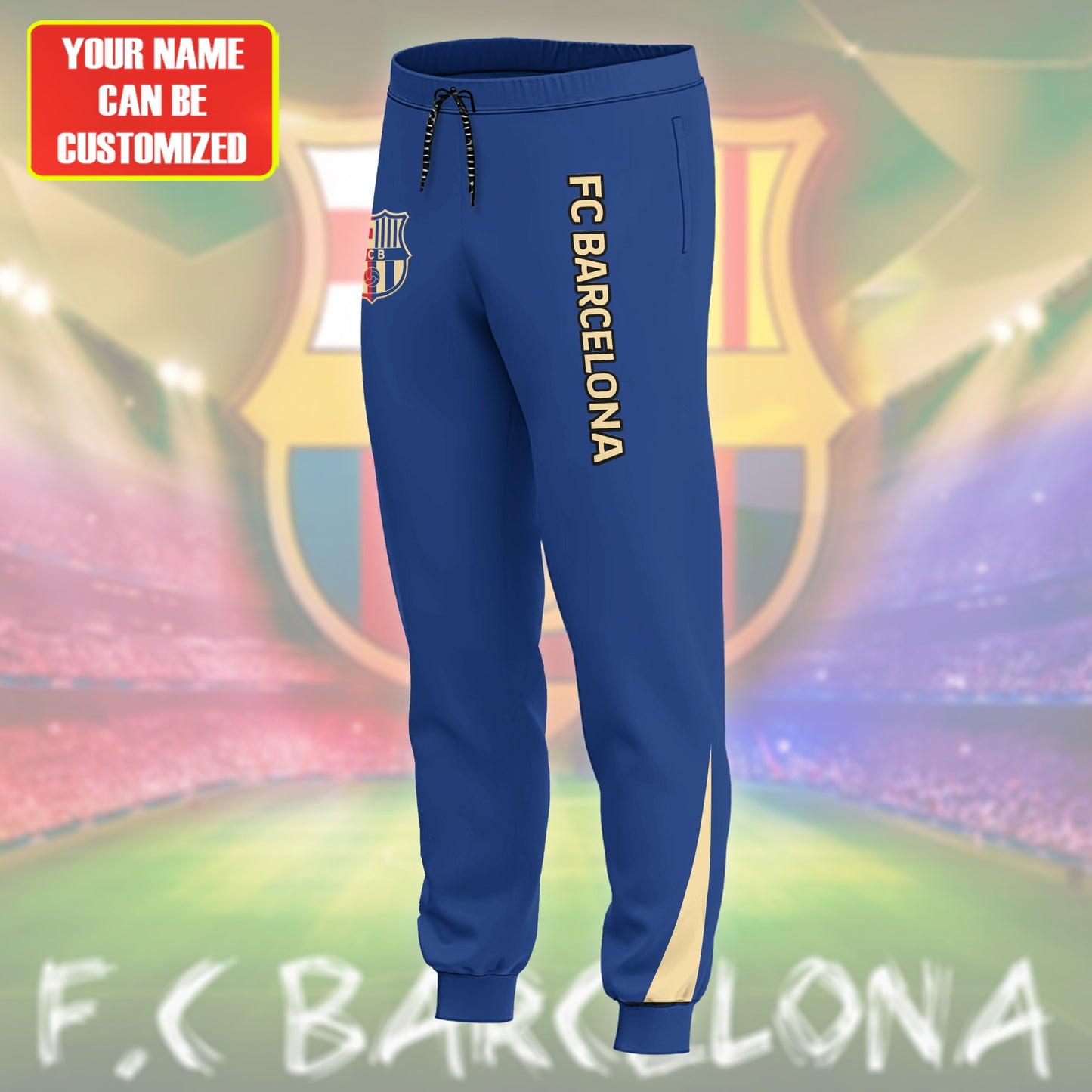 Personalized Barcelona FC Zipper Stand Collar Jacket & Sweatpants V3