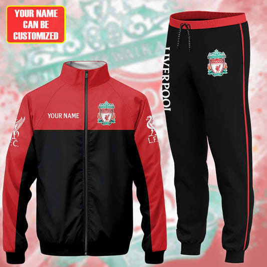 Personalized Liverpool Zipper Stand Collar Jacket & Sweatpants Set V3