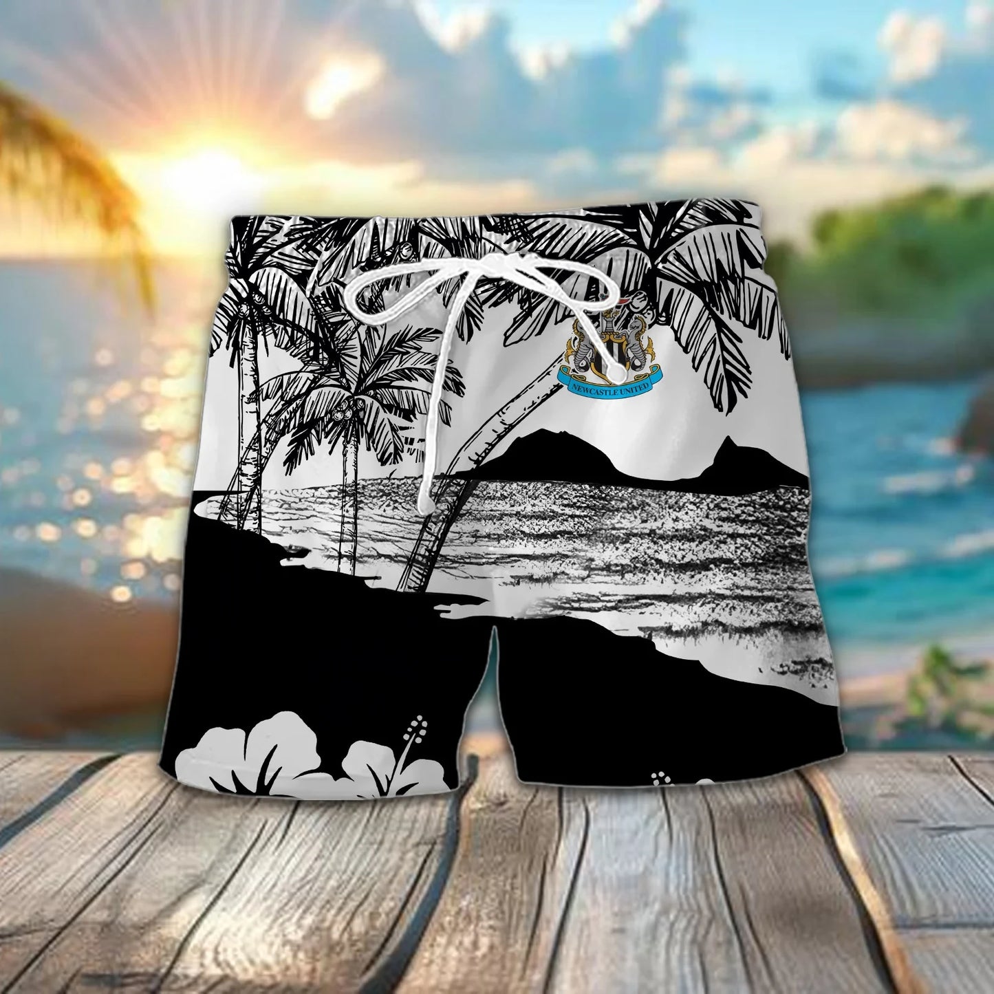 Newcastle United Tropical Hawaii Shirt Beach Short