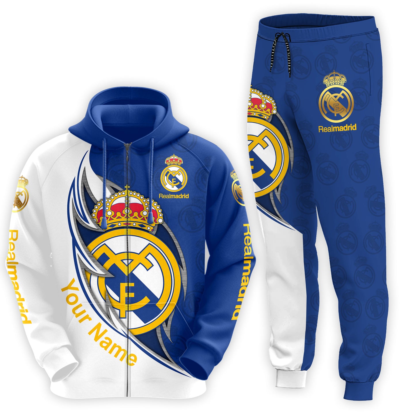 Personalized Real Madrid Q33 3D All over Printed Hoodie and Sweatpants set