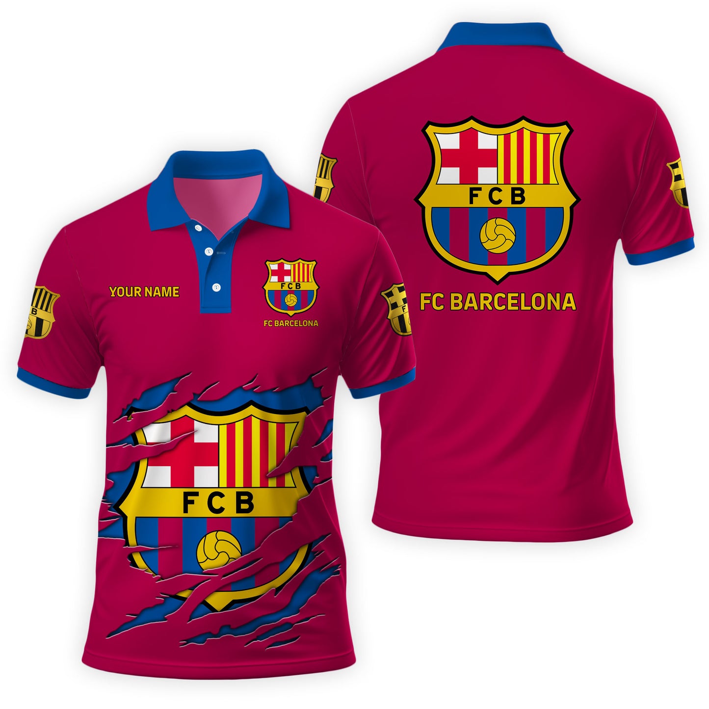 Personalized Barcelona FC 3D Full Printing Set , Barcelona FC Shirt , Barcelona Set , Zipper Polo, Hoodie , Short , Polo , hawaii V6