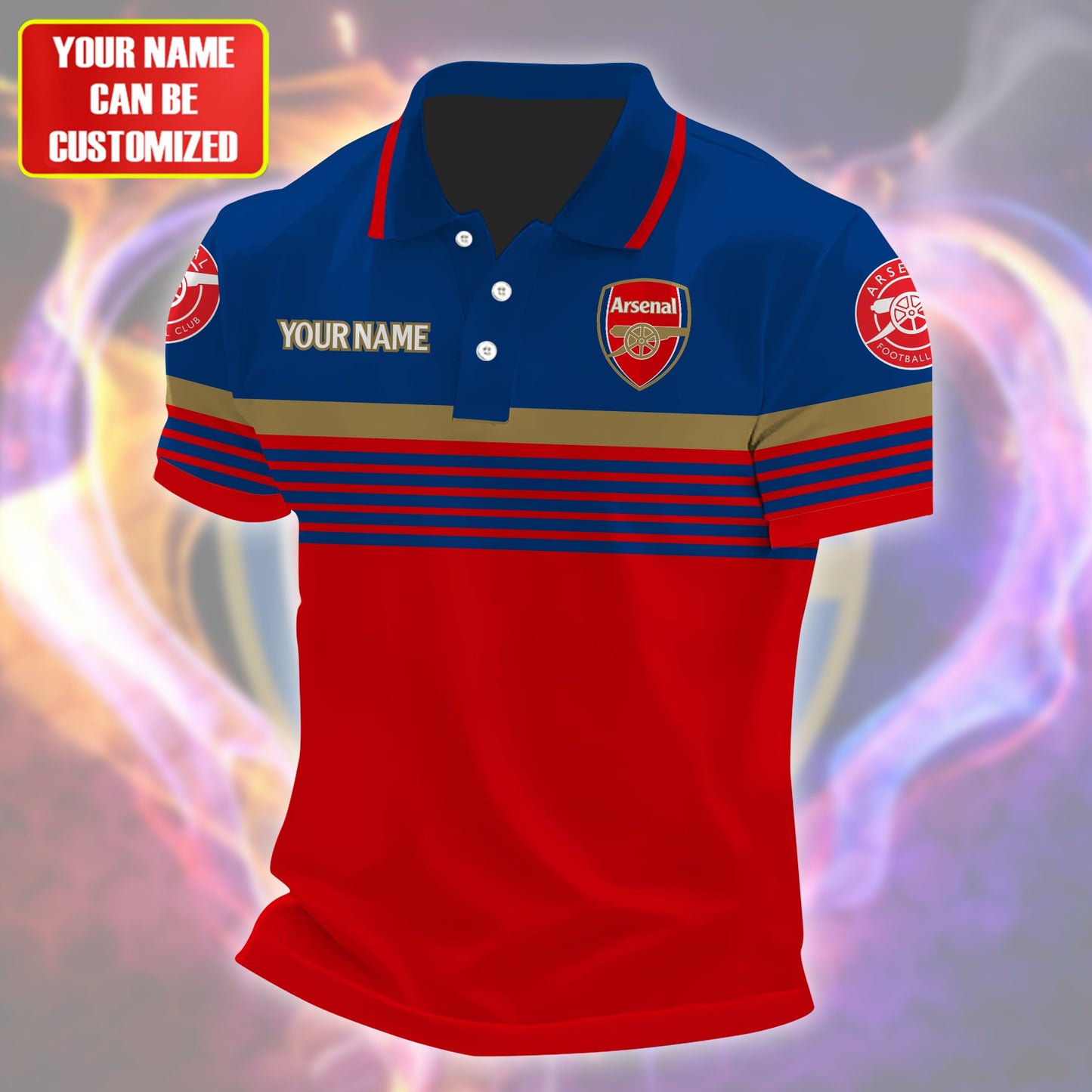 Personalized Arsenal 3D Full Printing Set , Arsenal Shirt , Zipper Polo, Hoodie , Short , Polo ,hawaii V2