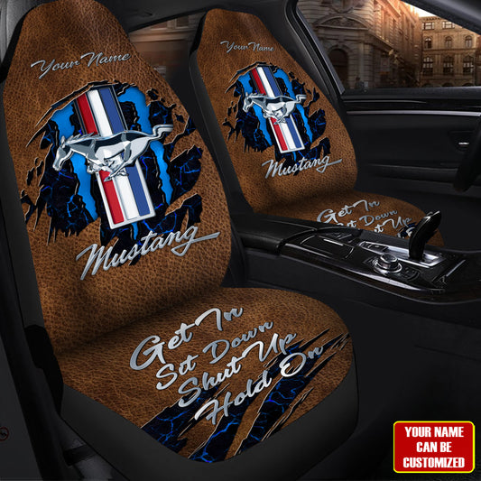 Personalized F Mustang Hold on Car Seat Covers Universal Fit - Set 2