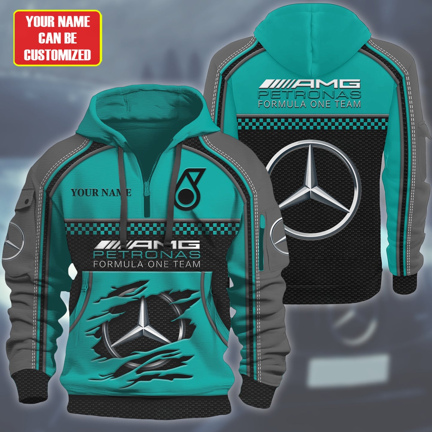 Personalized Merc AMG Petronas 3D Zip-Hoodie Cotton Jacket