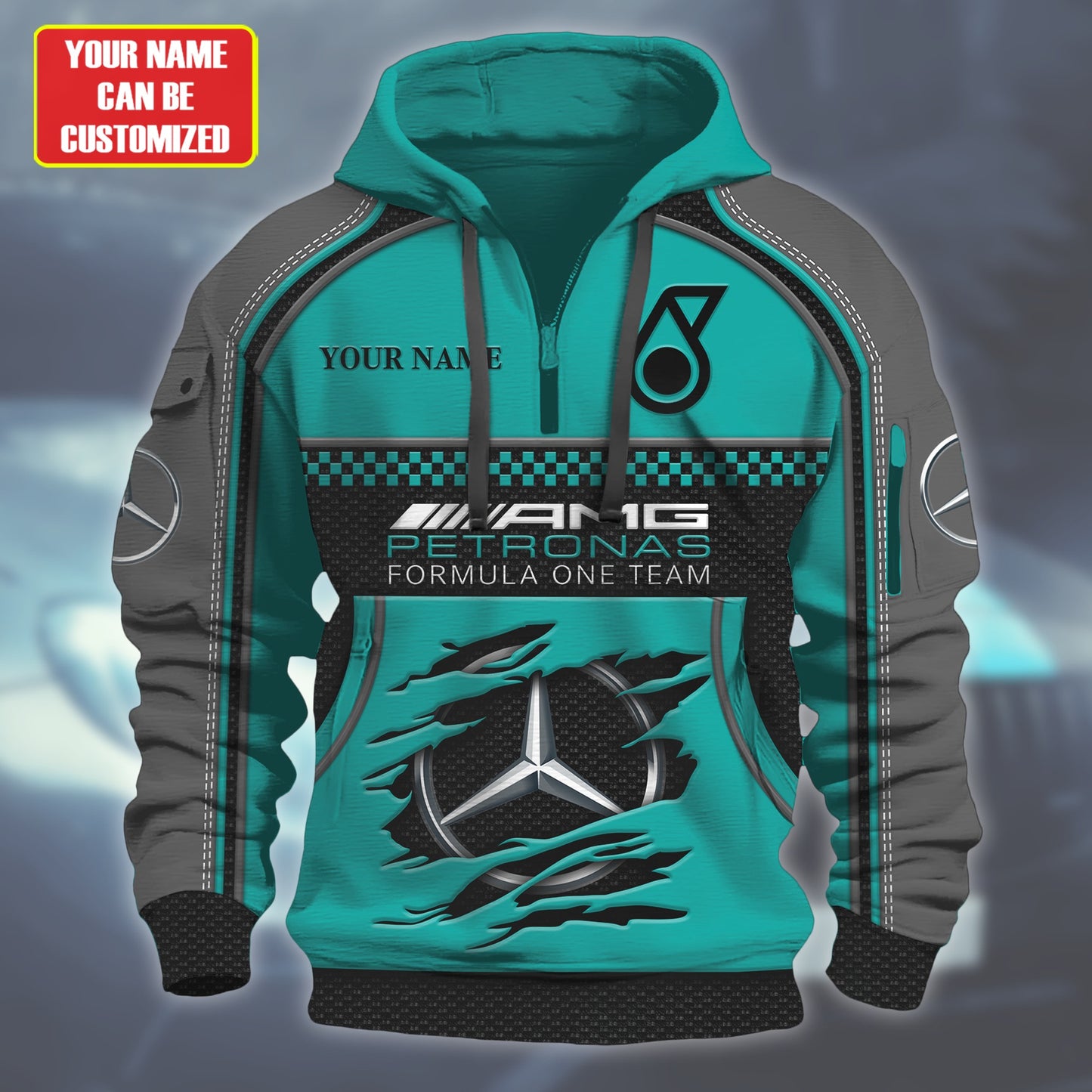 Personalized Merc AMG Petronas 3D Zip-Hoodie Cotton Jacket