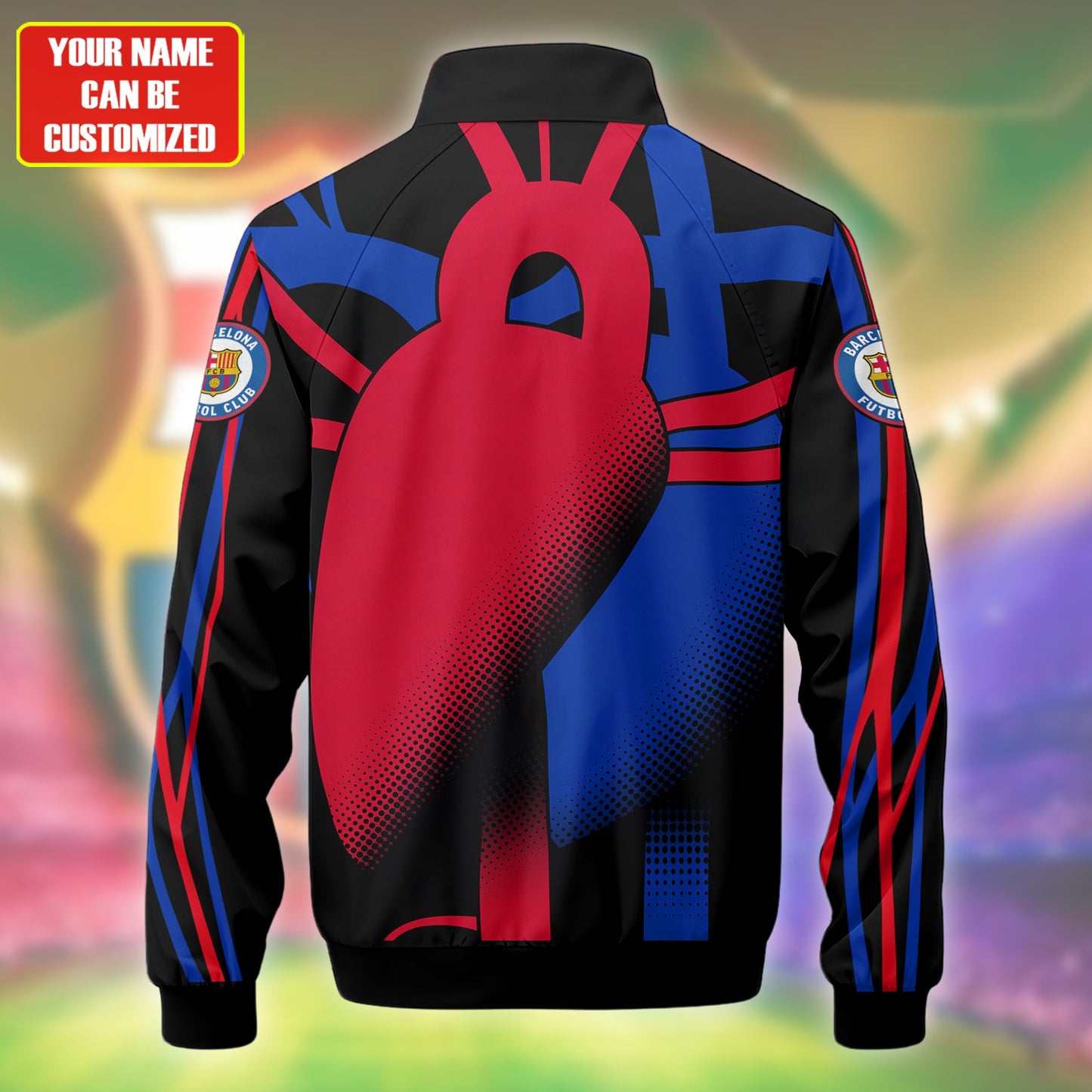 Personalized Barcelona FC Zipper Stand Collar Jacket & Sweatpants V8