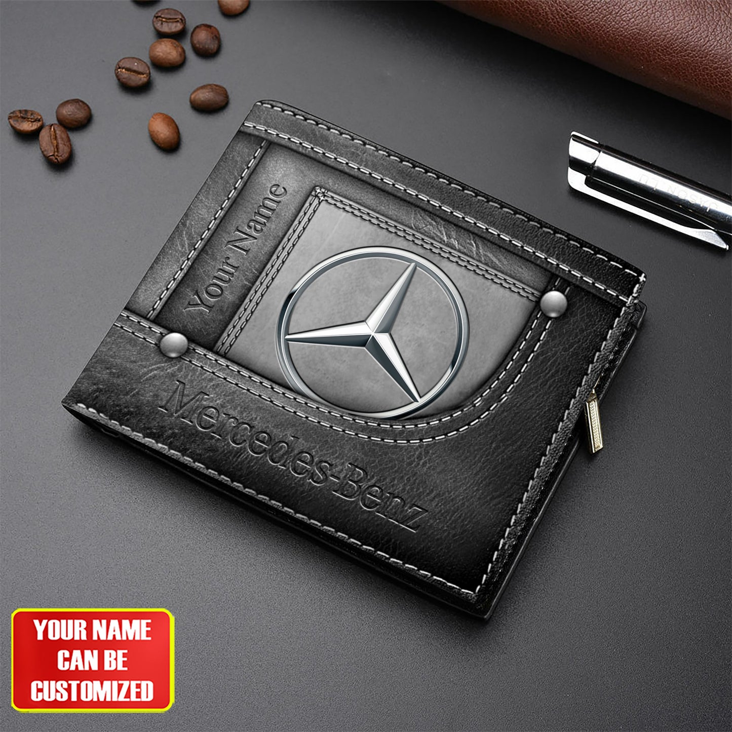 Personalized Merc Leather Wallet P110601