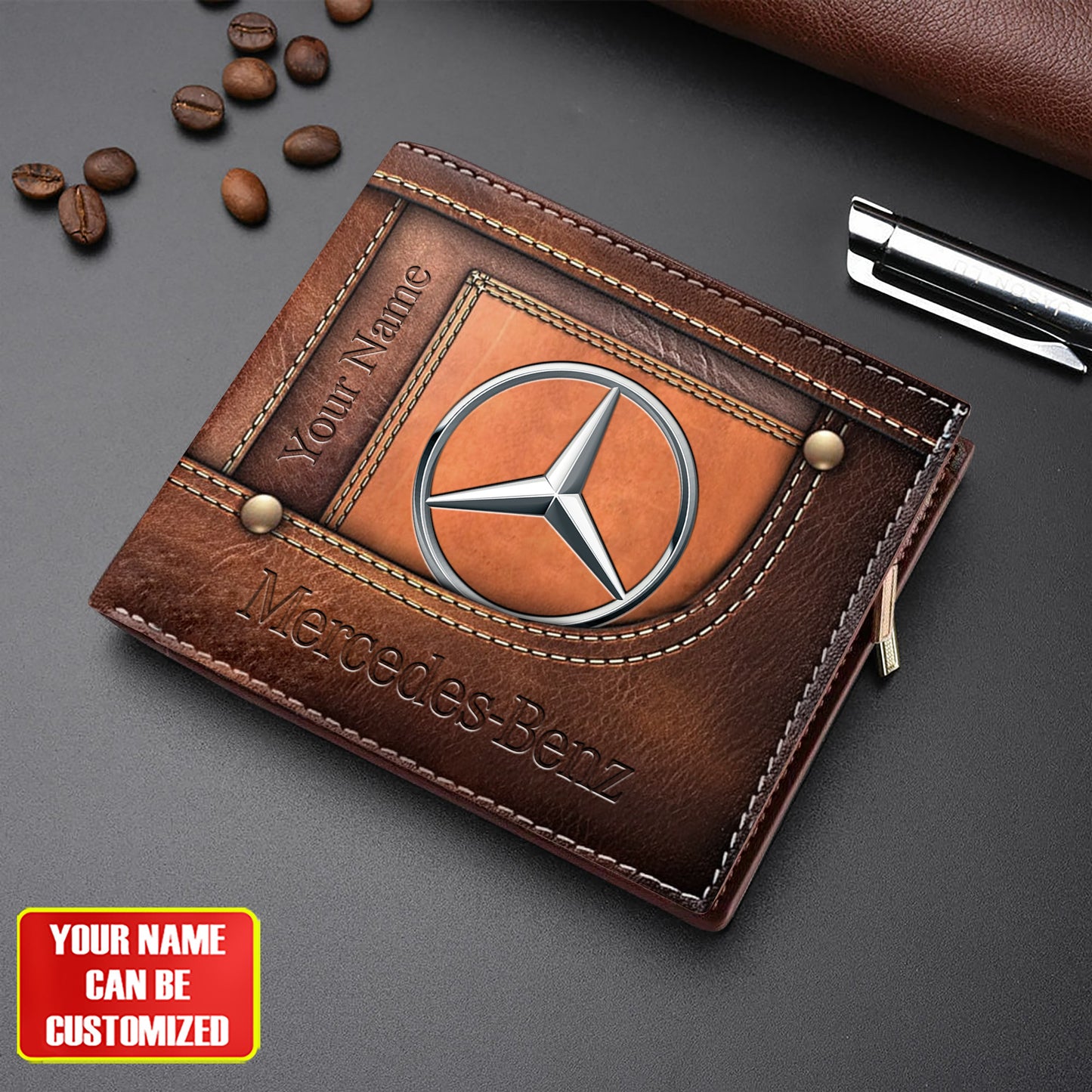 Personalized Merc Leather Wallet P110601