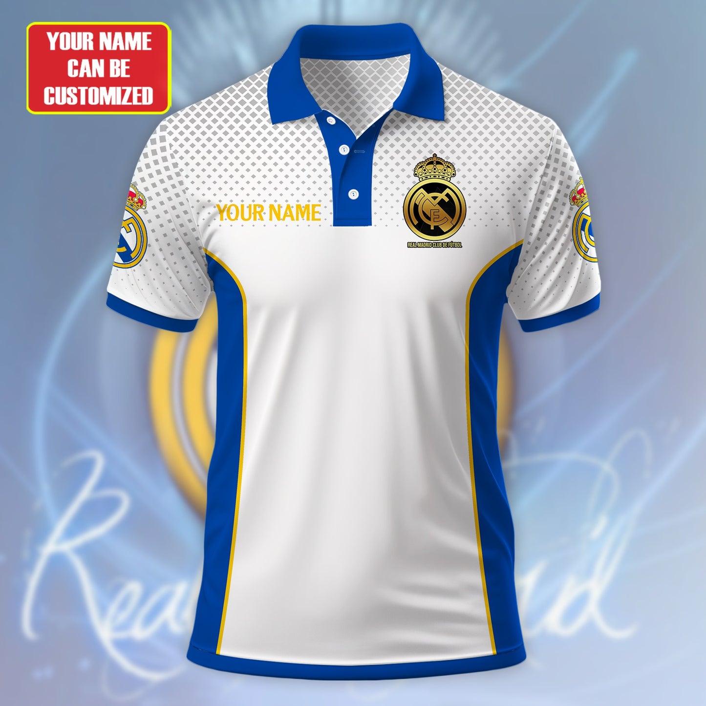 Personalized Real Madrid Q4 3D Full Printing Set , Real Madrid Q4 Shirt , Real Madrid Set , Zipper Polo, Hoodie , Short , Polo , hawaii