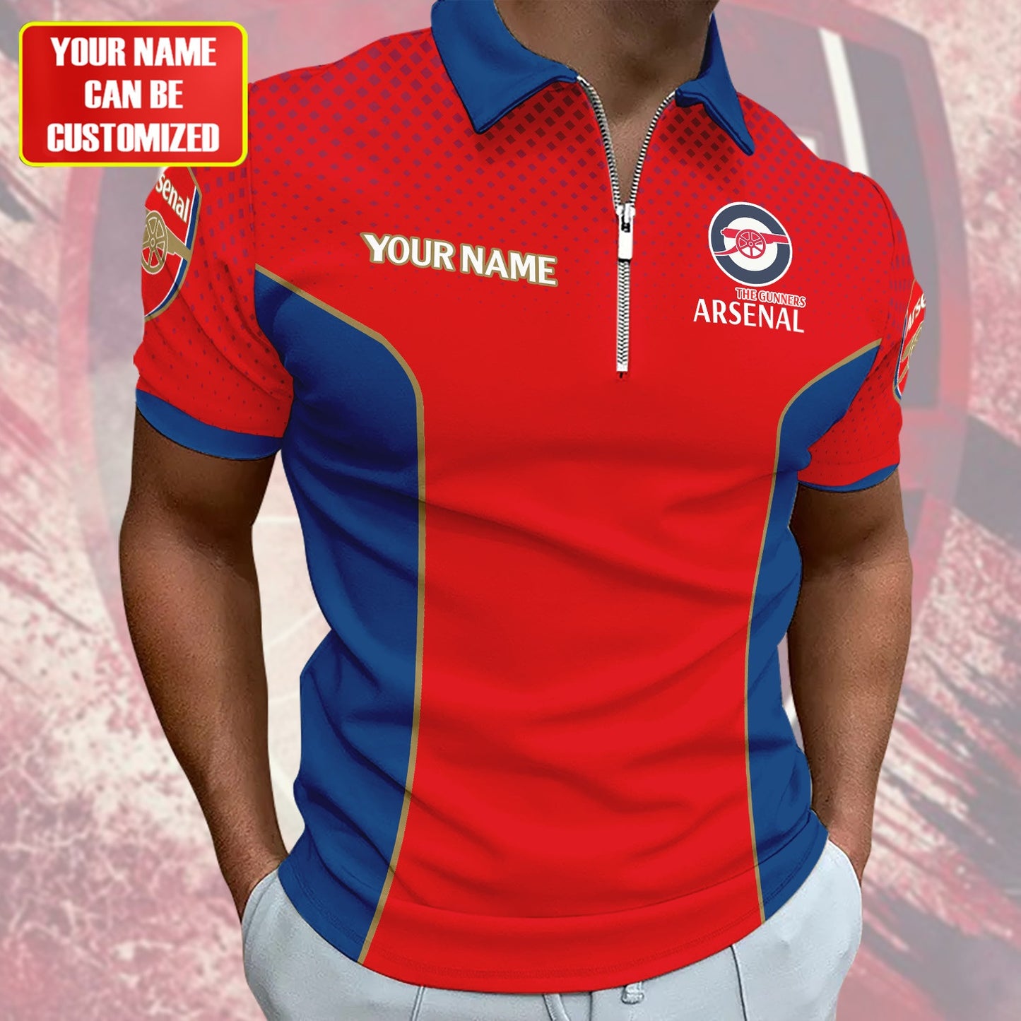 Personalized Arsenal 3D Full Printing Set , Arsenal Shirt , Zipper Polo, Hoodie , Short , Polo ,hawaii V3