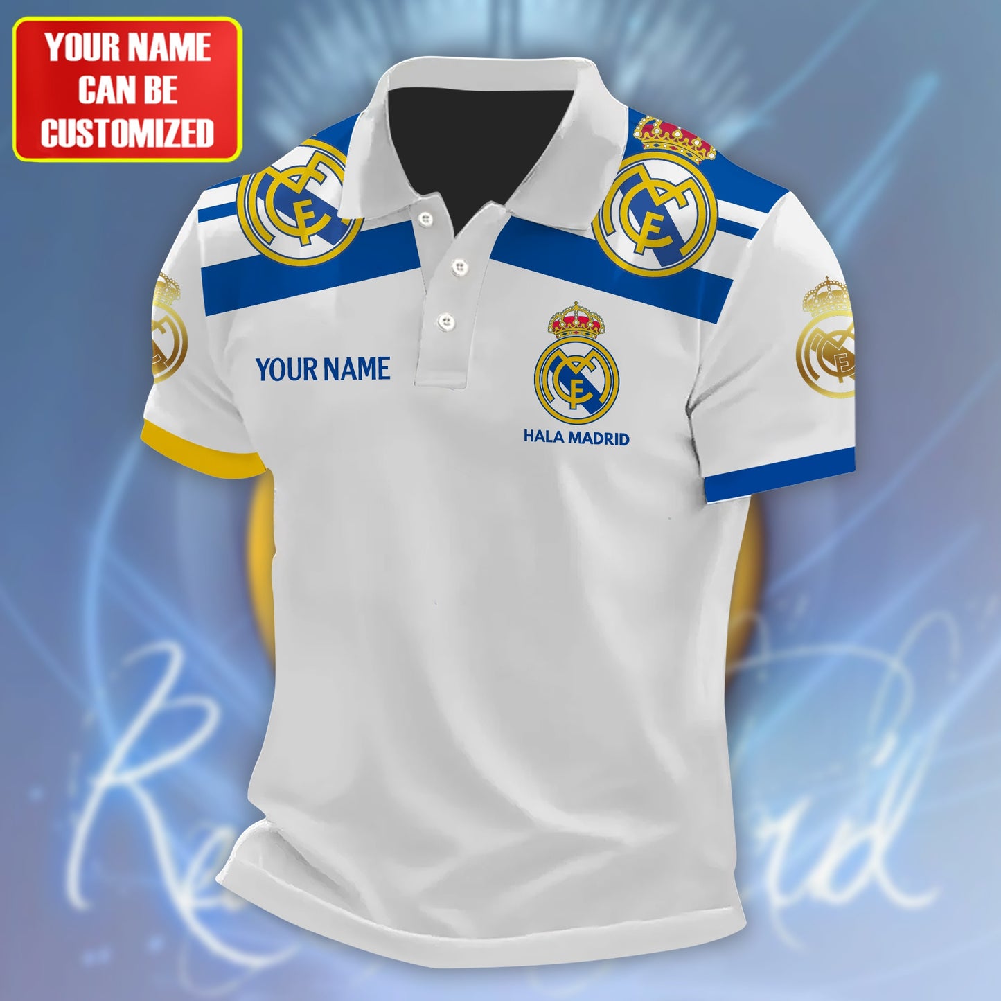 Personalized Real Madrid Q5 3D Full Printing Set , Real Madrid Q5 Shirt , Real Madrid Set , Zipper Polo, Hoodie , Short , Polo , hawaii