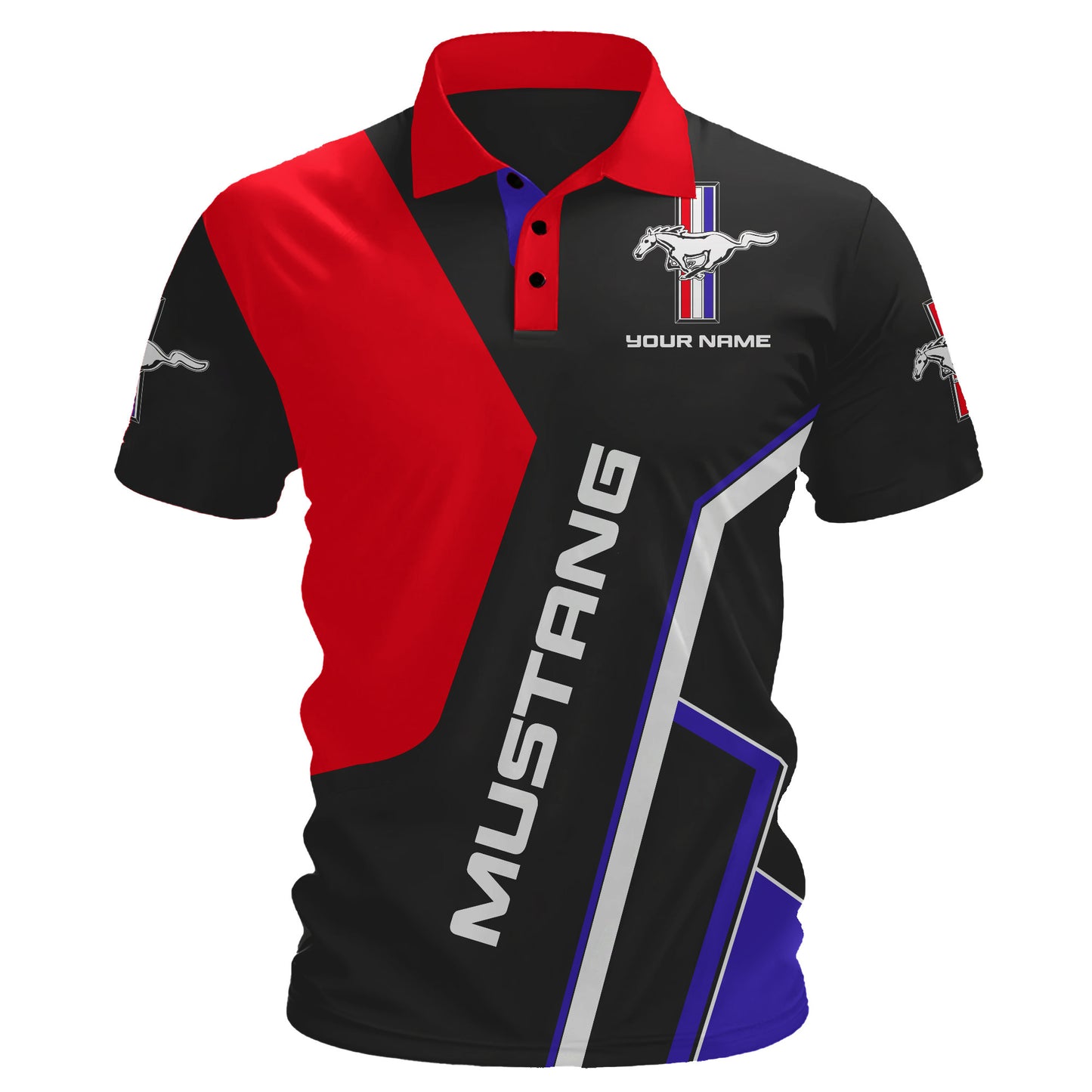 Personalized F Mustang 3D Full Printing Shirt , Zipper Polo, Hoodie , Short , Polo , hawaii