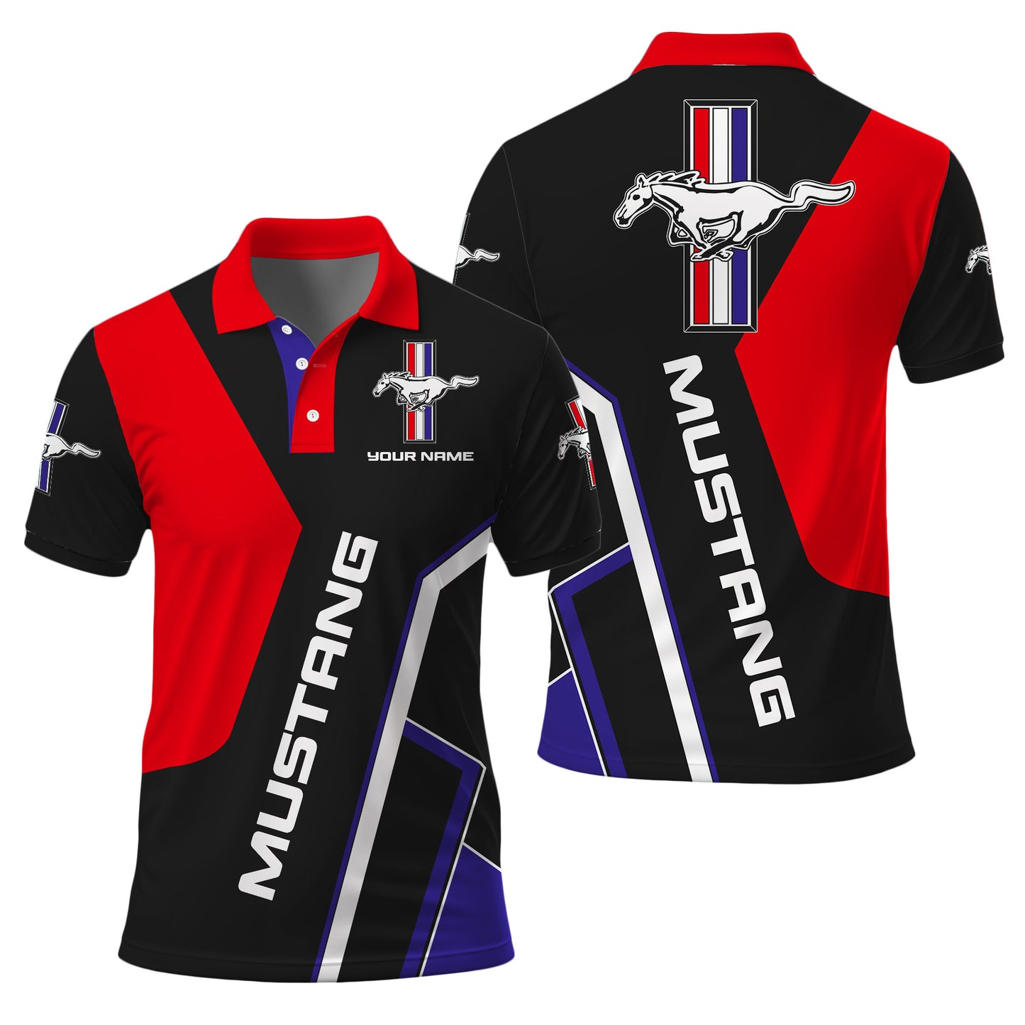 Personalized F Mustang 3D Full Printing Shirt , Zipper Polo, Hoodie , Short , Polo , hawaii