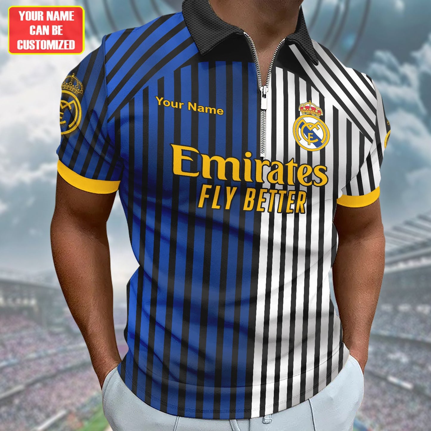 Personalized Real Madrid Q6 3D Full Printing Set , Real Madrid Q6 Shirt , Real Madrid Set , Zipper Polo, Hoodie , Short , Polo , hawaii