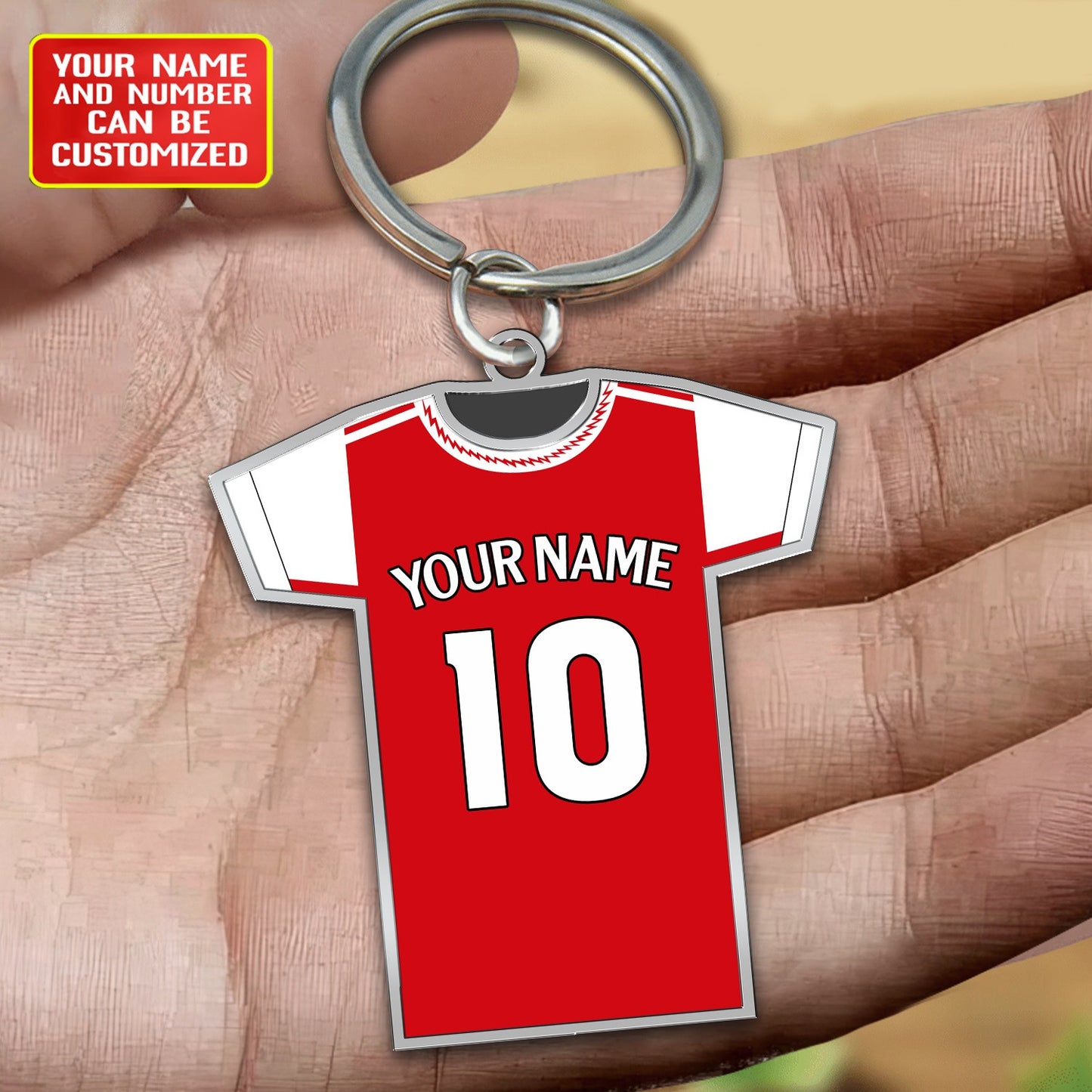 Personalized Football Shirt Keyring - Arsenal Fan Keyring, Football Keychain