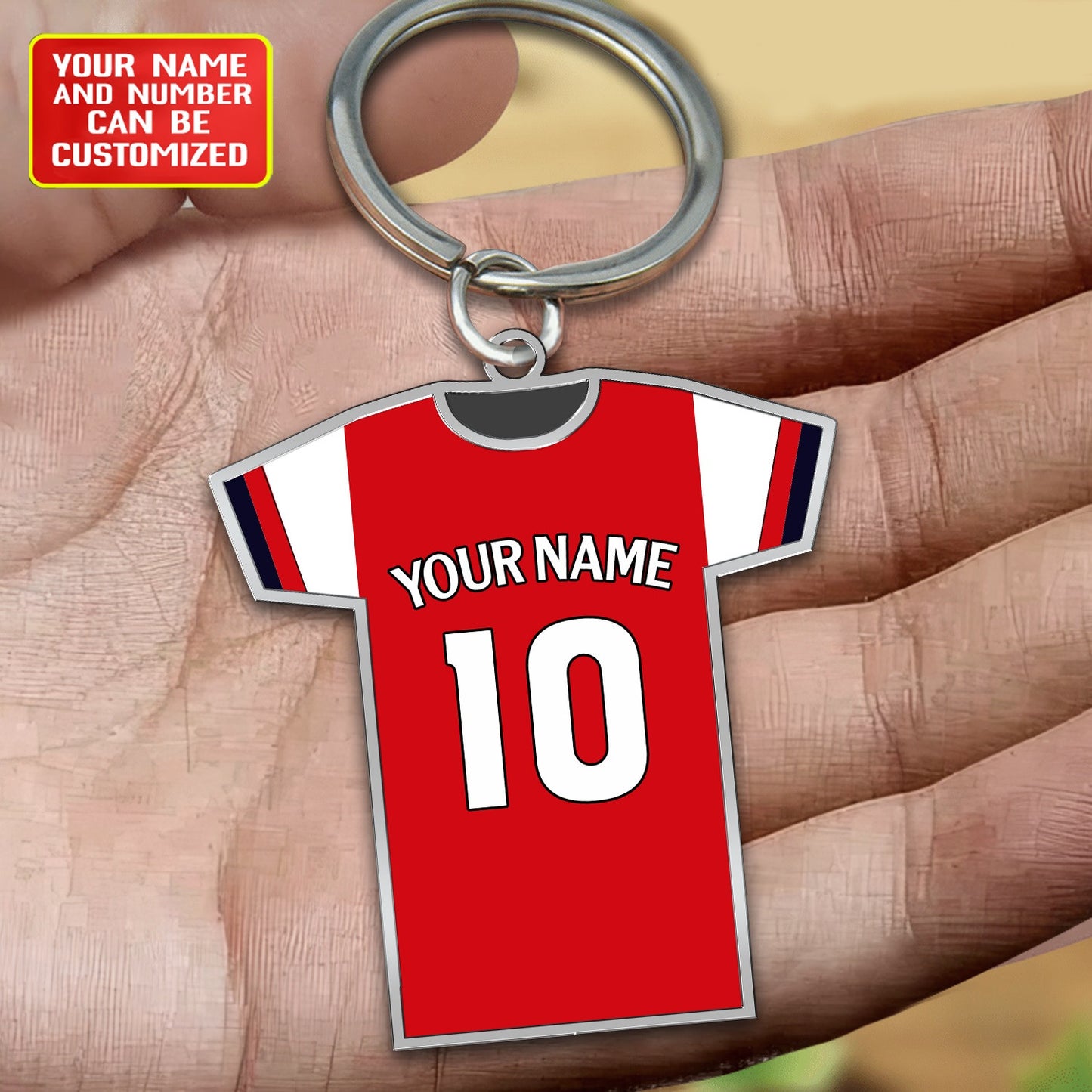 Personalized Football Shirt Keyring - Arsenal Fan Keyring, Football Keychain