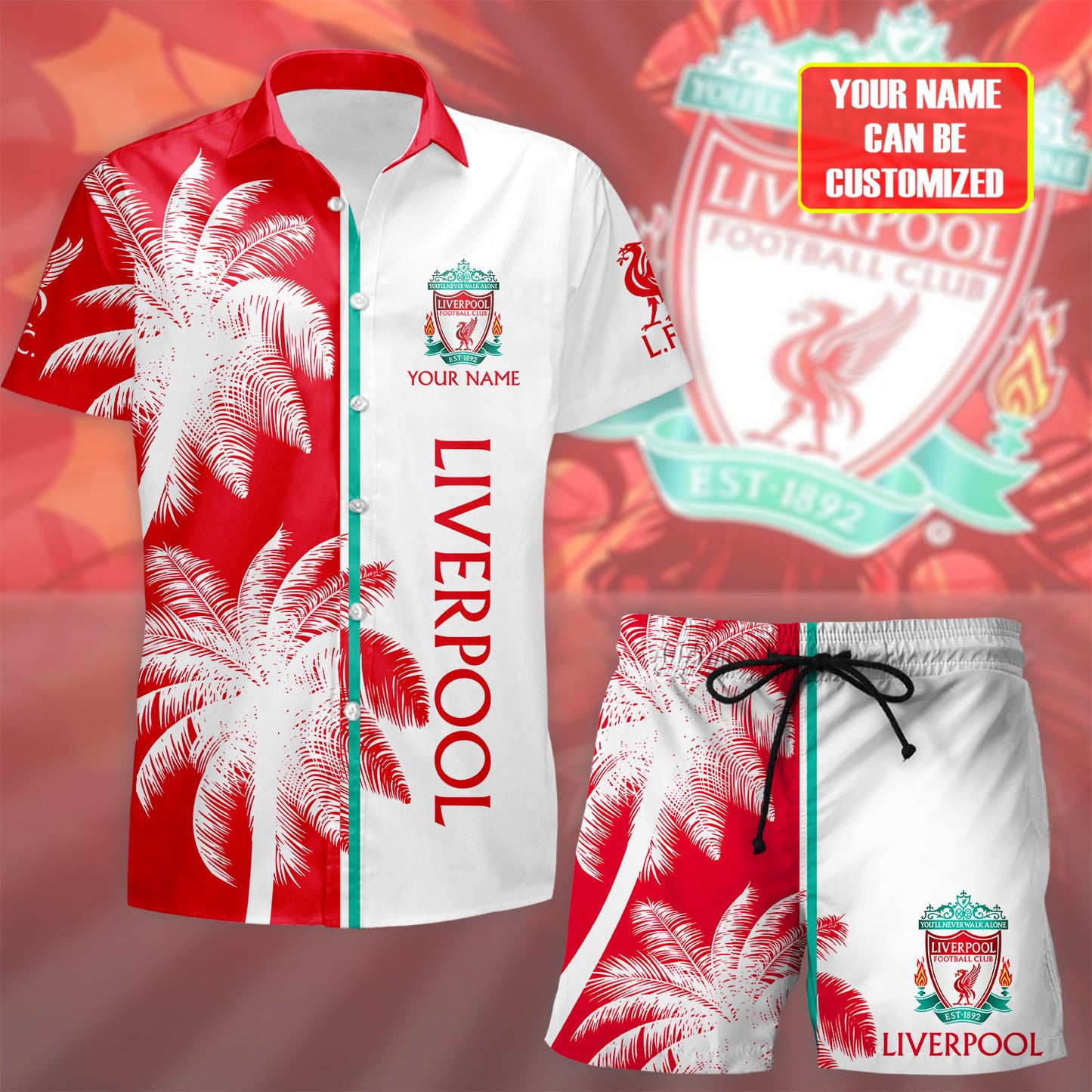 Personalized Liverpool Tropical Hawaii Shirt Beach Short