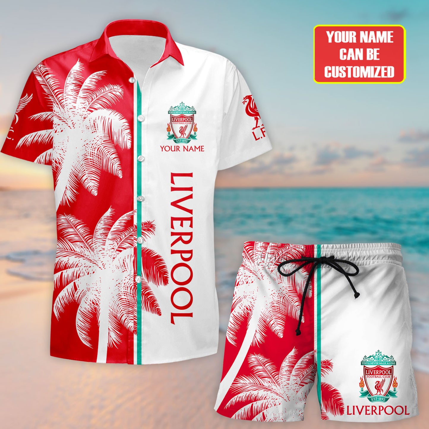 Personalized Liverpool Tropical Hawaii Shirt Beach Short