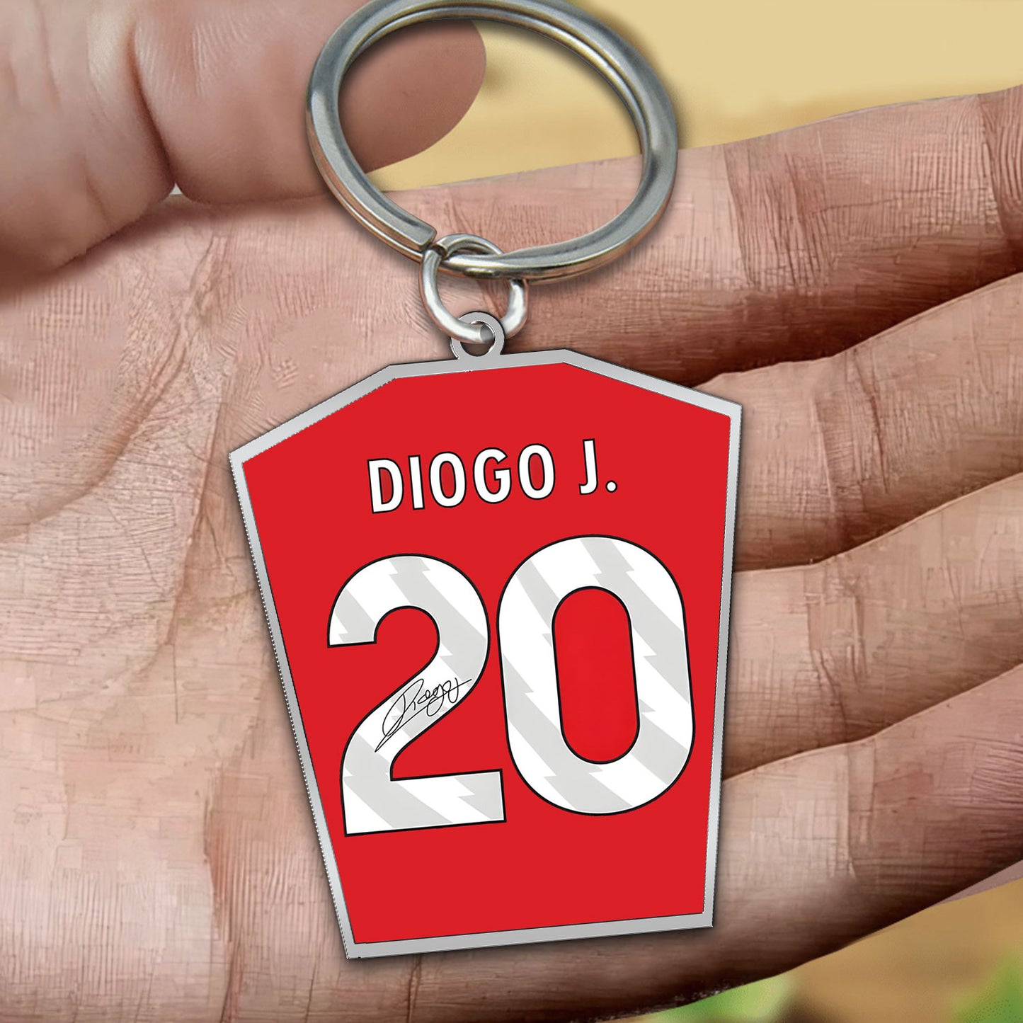 D.J Football Shirt Keyring - LVP Fan Keyring, Football Keychain with signature