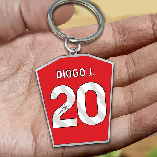 D.J Football Shirt Keyring - LVP Fan Keyring, Football Keychain with signature