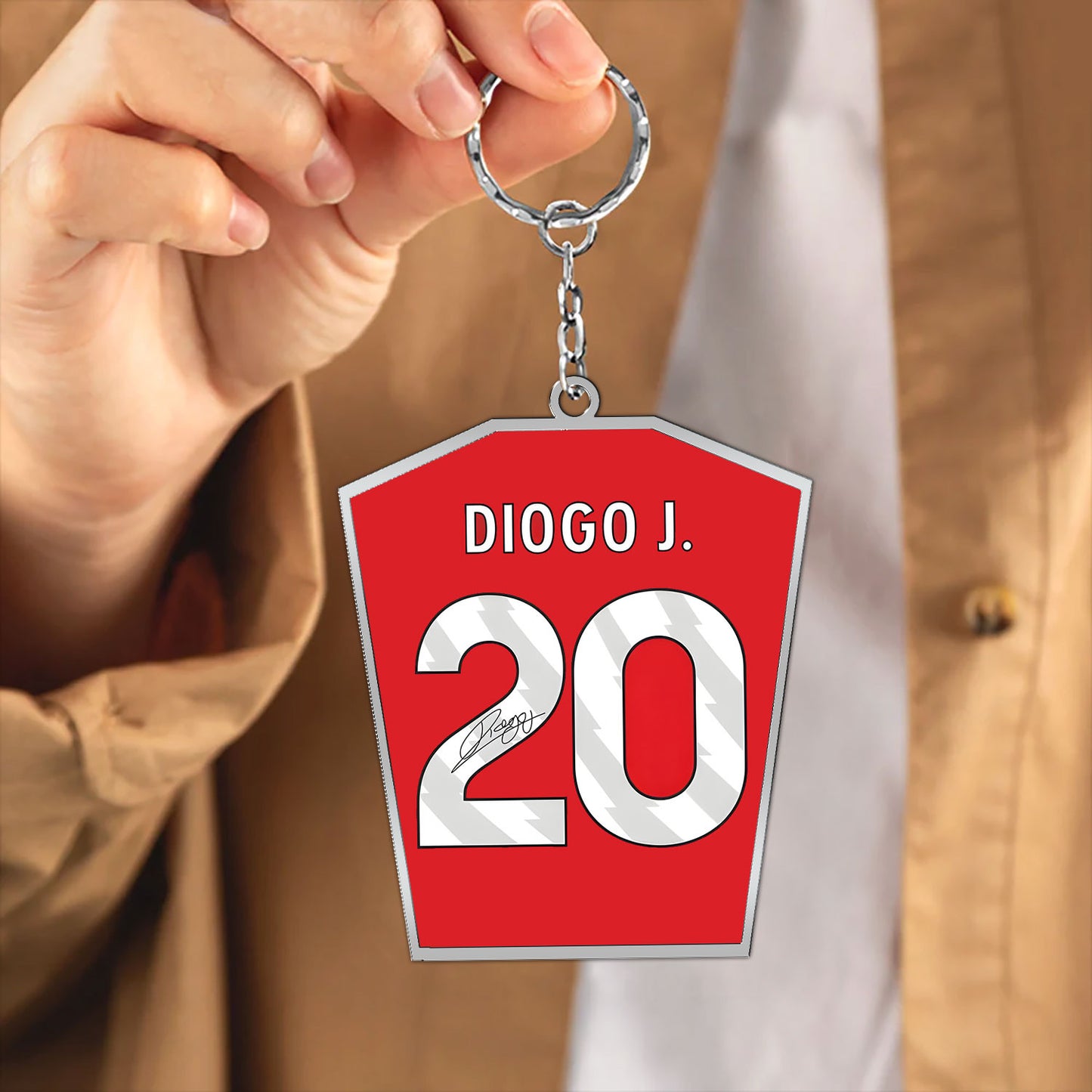 D.J Football Shirt Keyring - LVP Fan Keyring, Football Keychain with signature