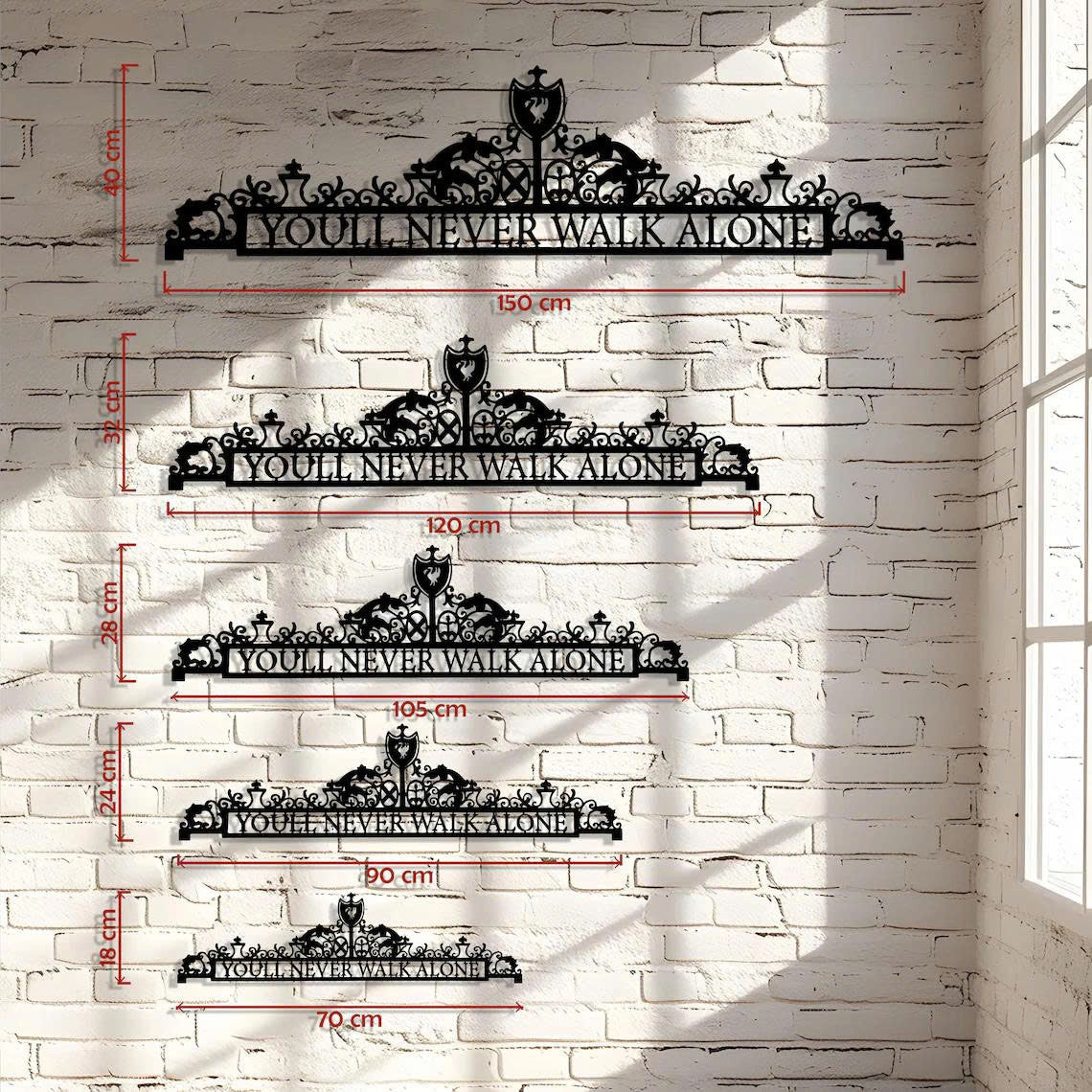 Youll Never Walk Alone Metal Wall Art, LVP Metal Wall Art , Decor Gift