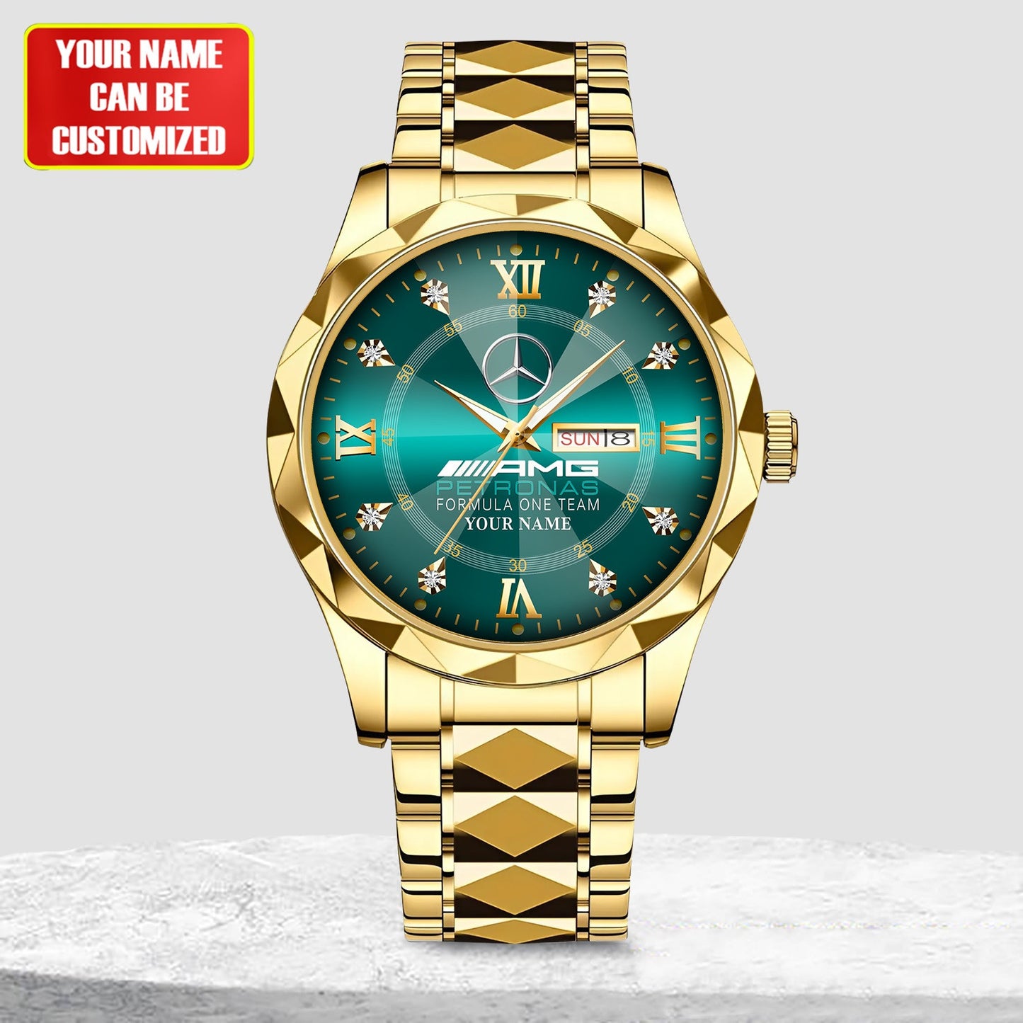Personalized Merc AMG Petronas Elegant Alloy Charley Watch