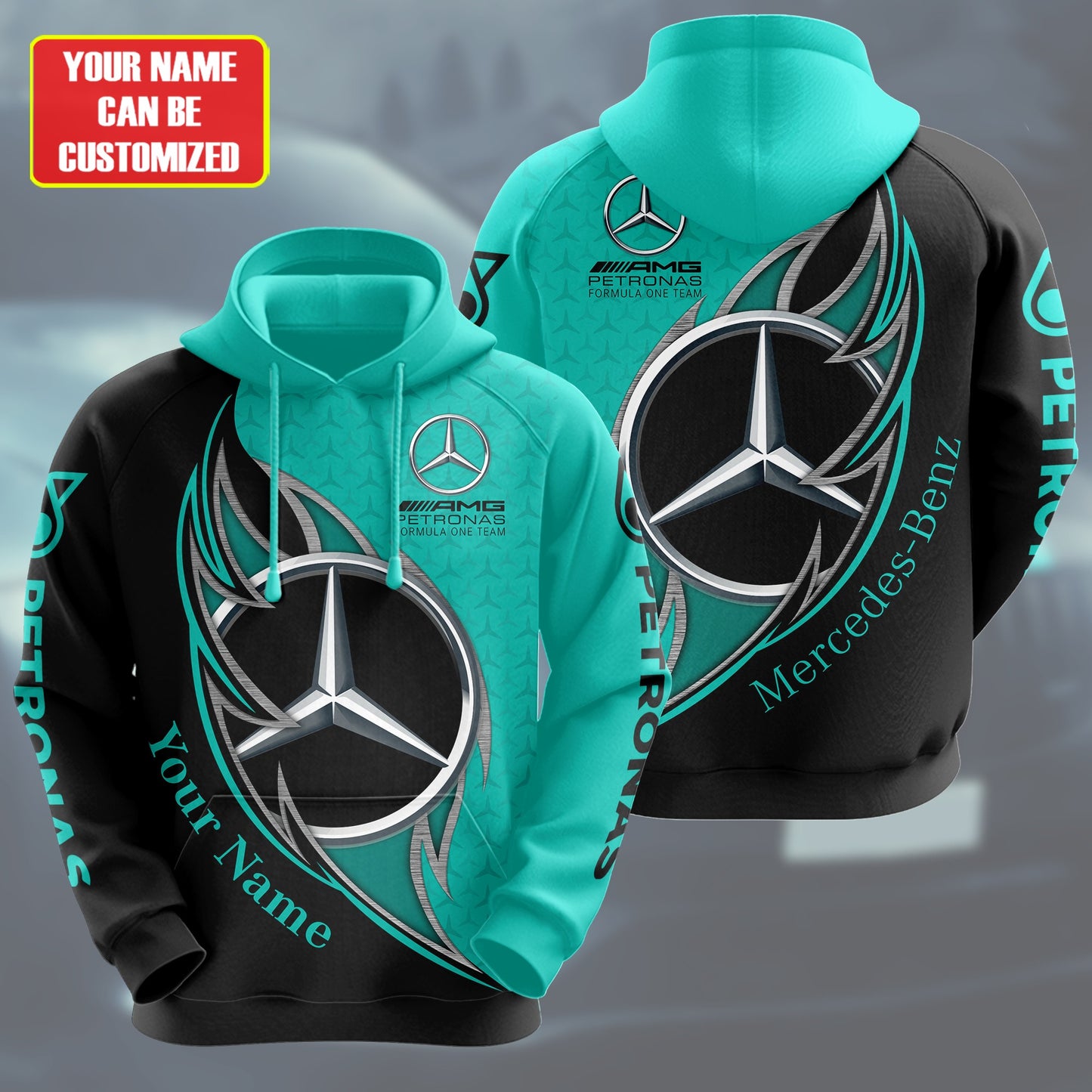 Personalized Merc AMG Petronas Q7 3D All over Printed Hoodie and Sweatpants set
