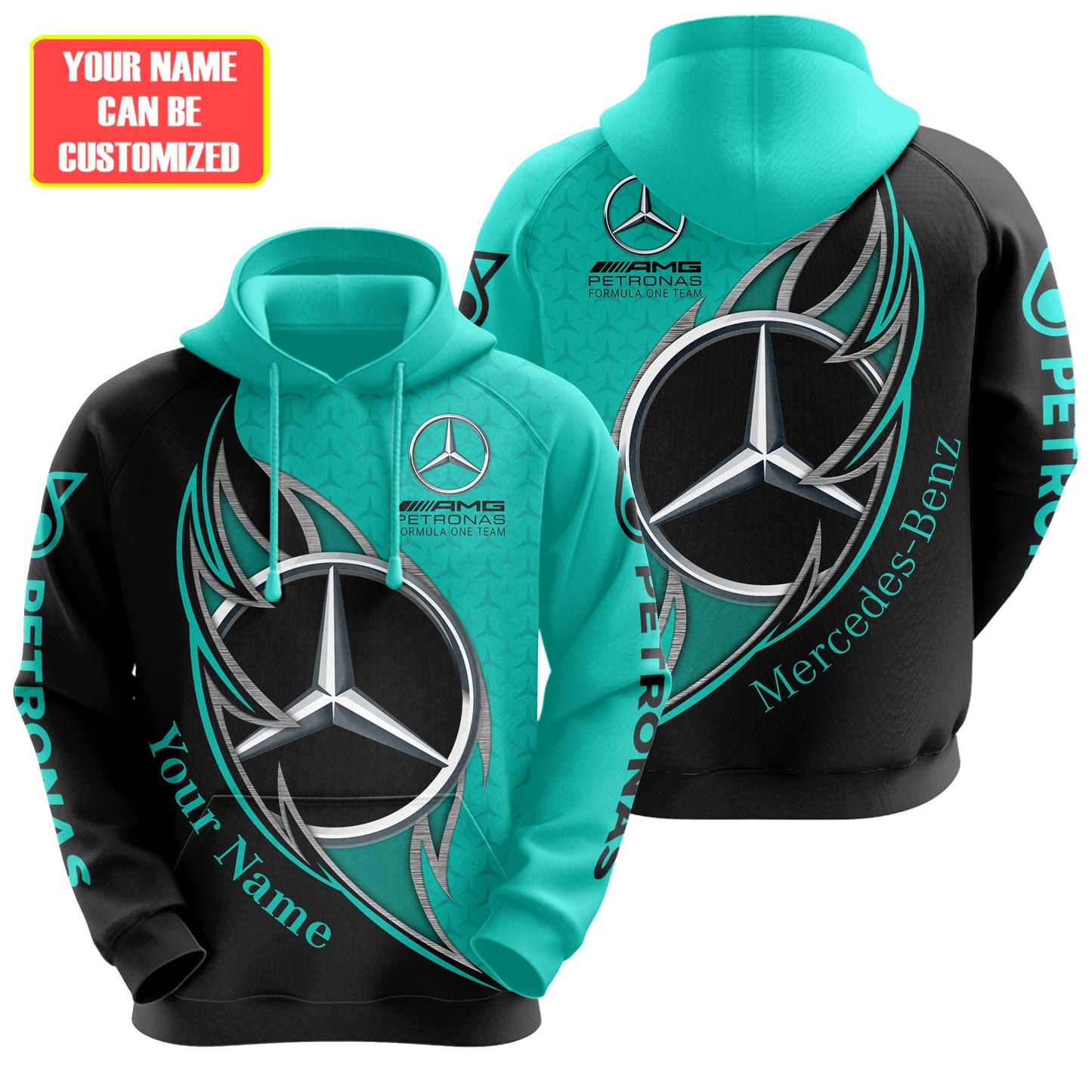 Personalized Merc AMG Petronas Q7 3D All over Printed Hoodie and Sweatpants set