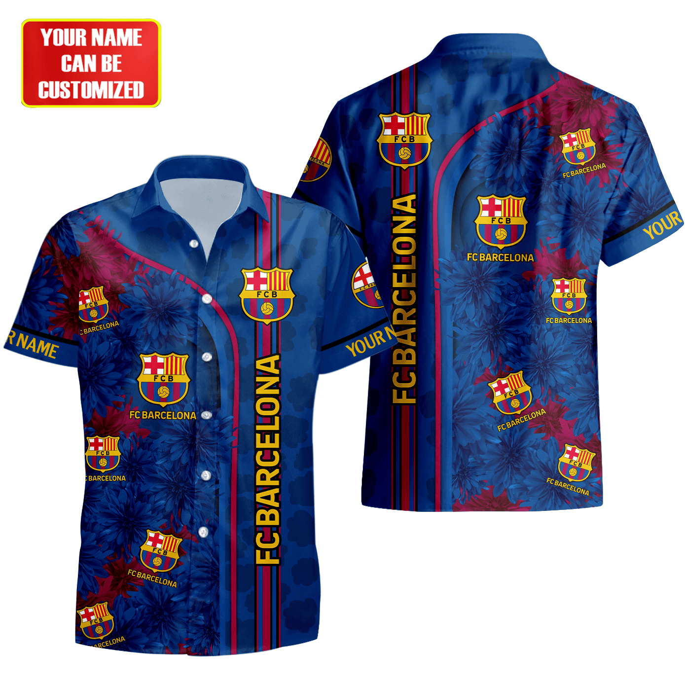 Personalized Barcelona FC Tropical Hawaii Shirt Beach Short V5