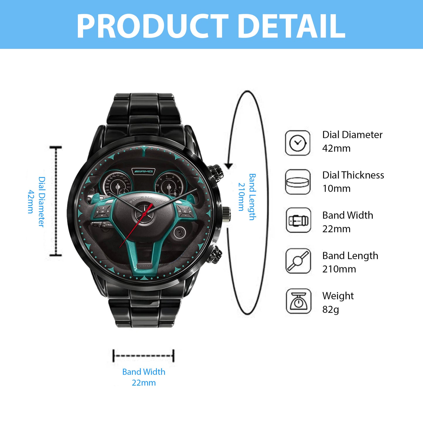 Personalized Merc Petronas Luxury Stainless Steel Watch