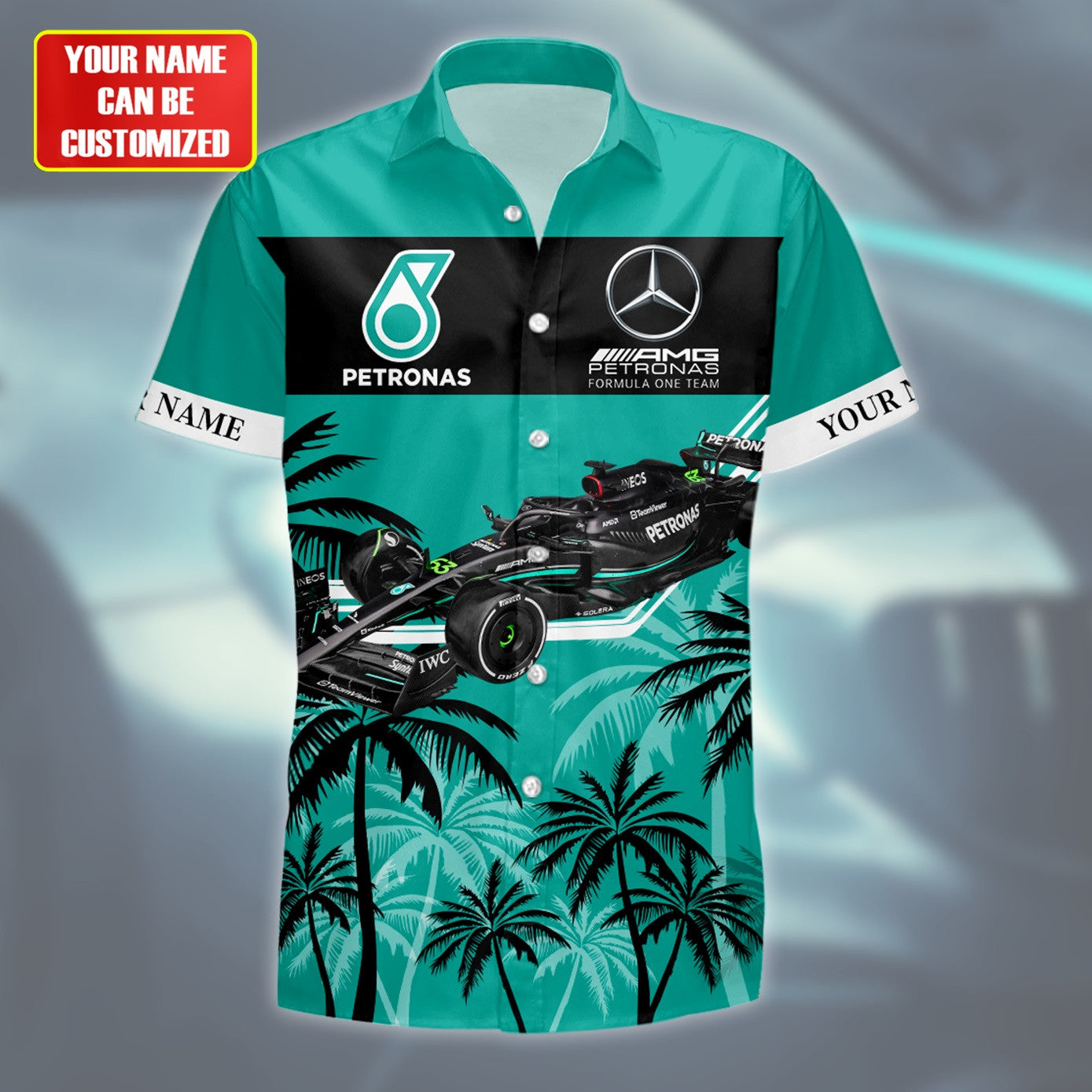 Personalized Merc AMG Petronas Tropical Hawaii Shirt Beach Short V16