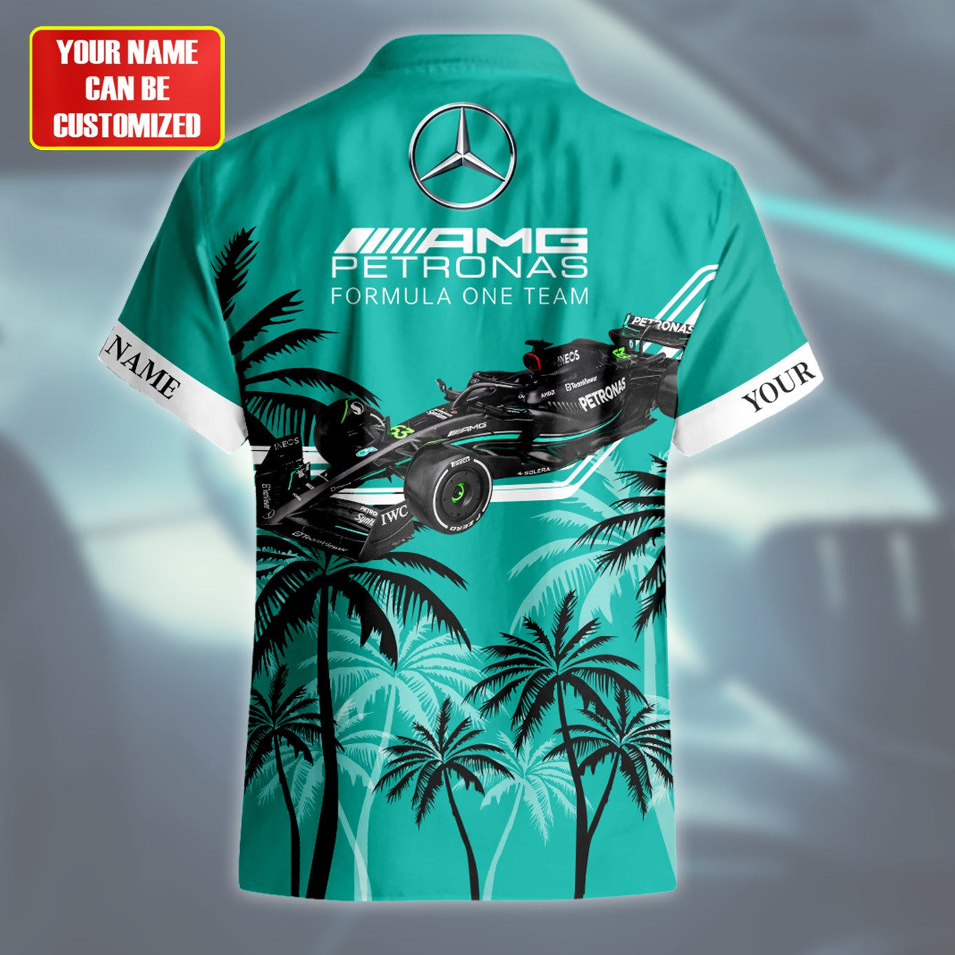 Personalized Merc AMG Petronas Tropical Hawaii Shirt Beach Short V16