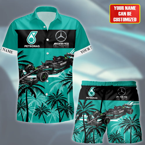 Personalized Merc AMG Petronas Tropical Hawaii Shirt Beach Short V16