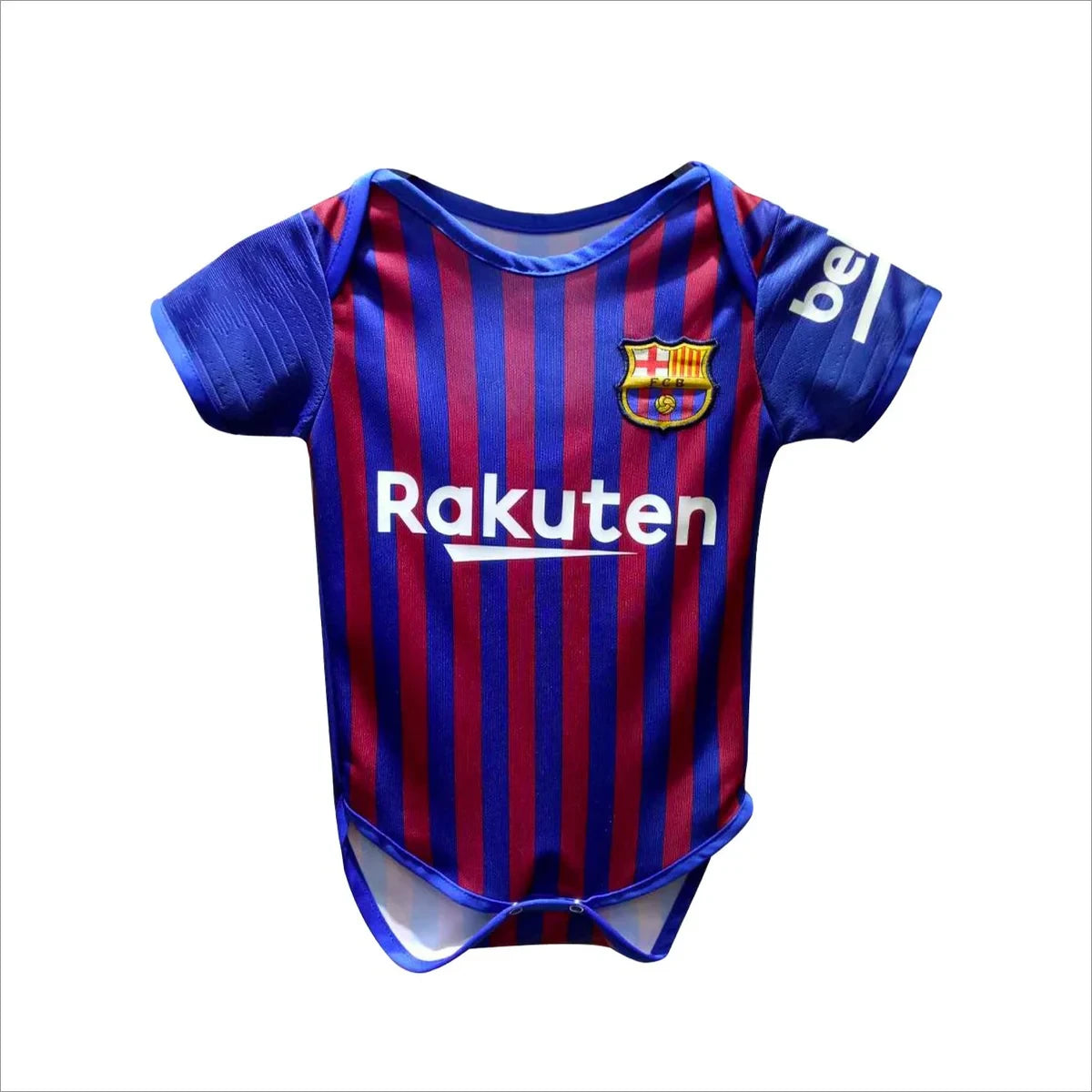 Customized Barcelona Soccer Jersey , Baby Rib Bodysuit Sizes V3
