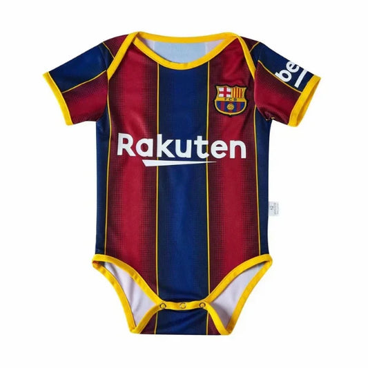Customized Barcelona Soccer Jersey , Baby Rib Bodysuit Sizes V4